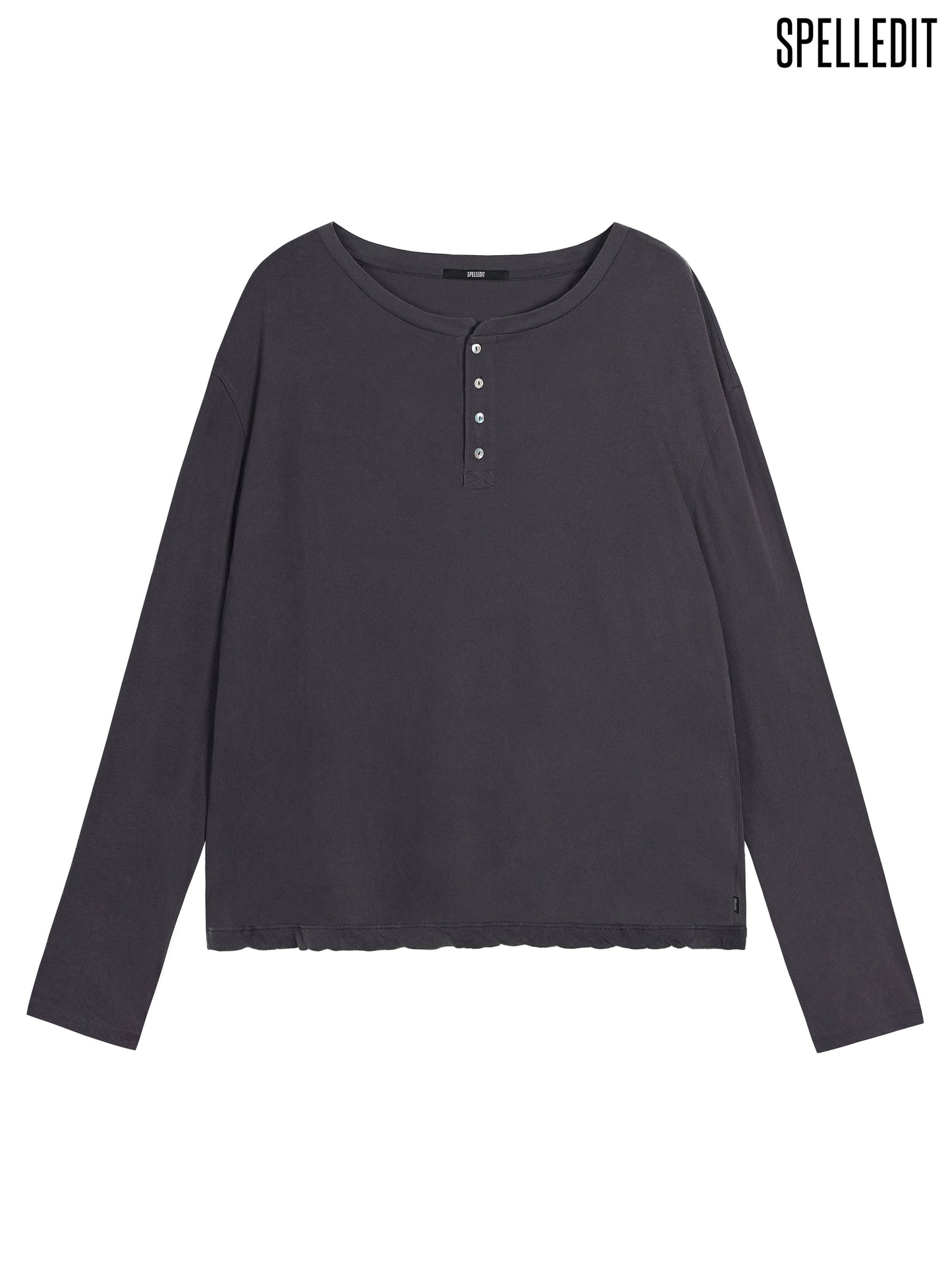 [6/22 PRE]LOOSE FIT HENLEY LONG SLEEVE T-SHIRT