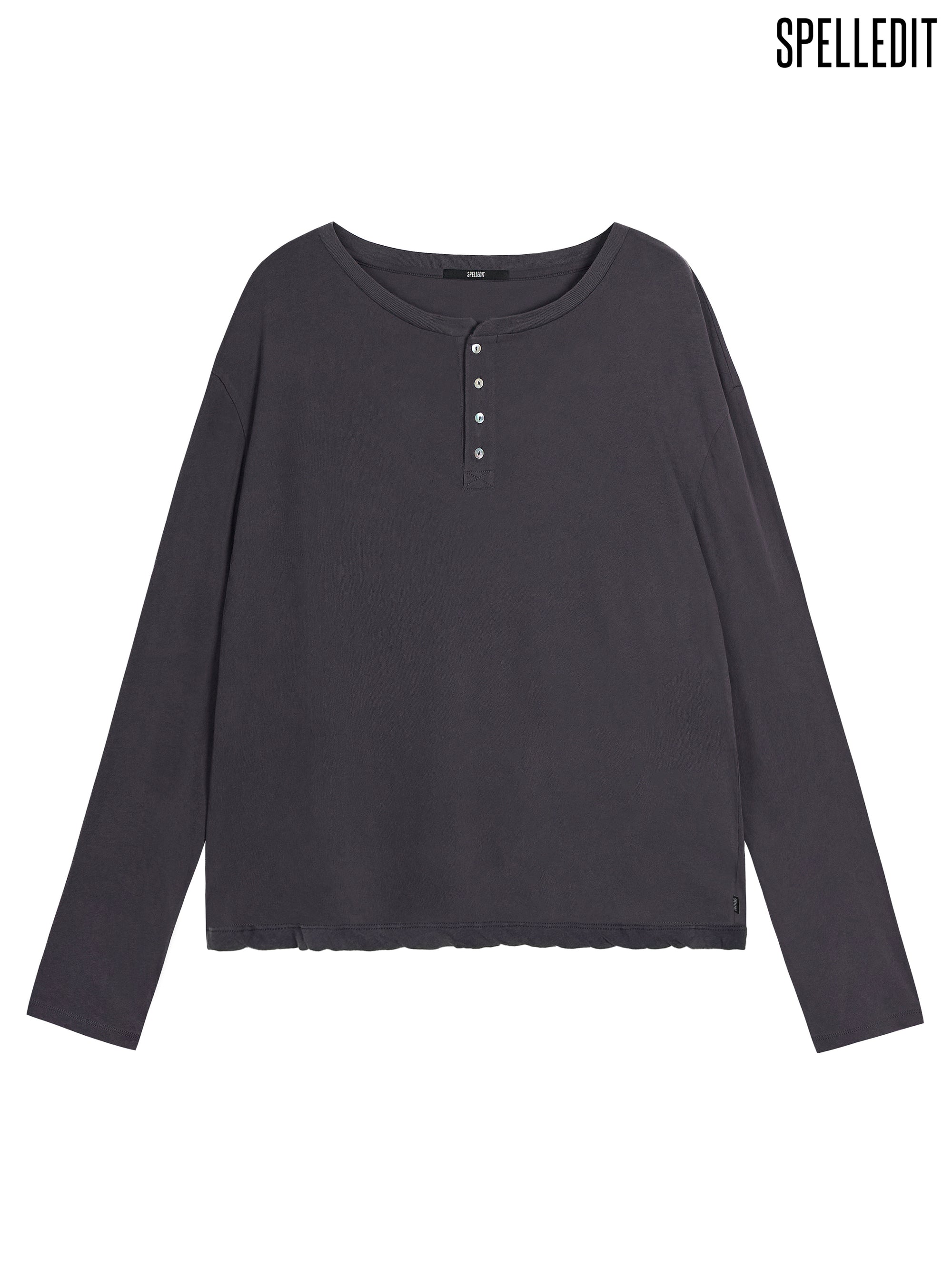 [6/22 PRE]LOOSE FIT HENLEY LONG SLEEVE T-SHIRT