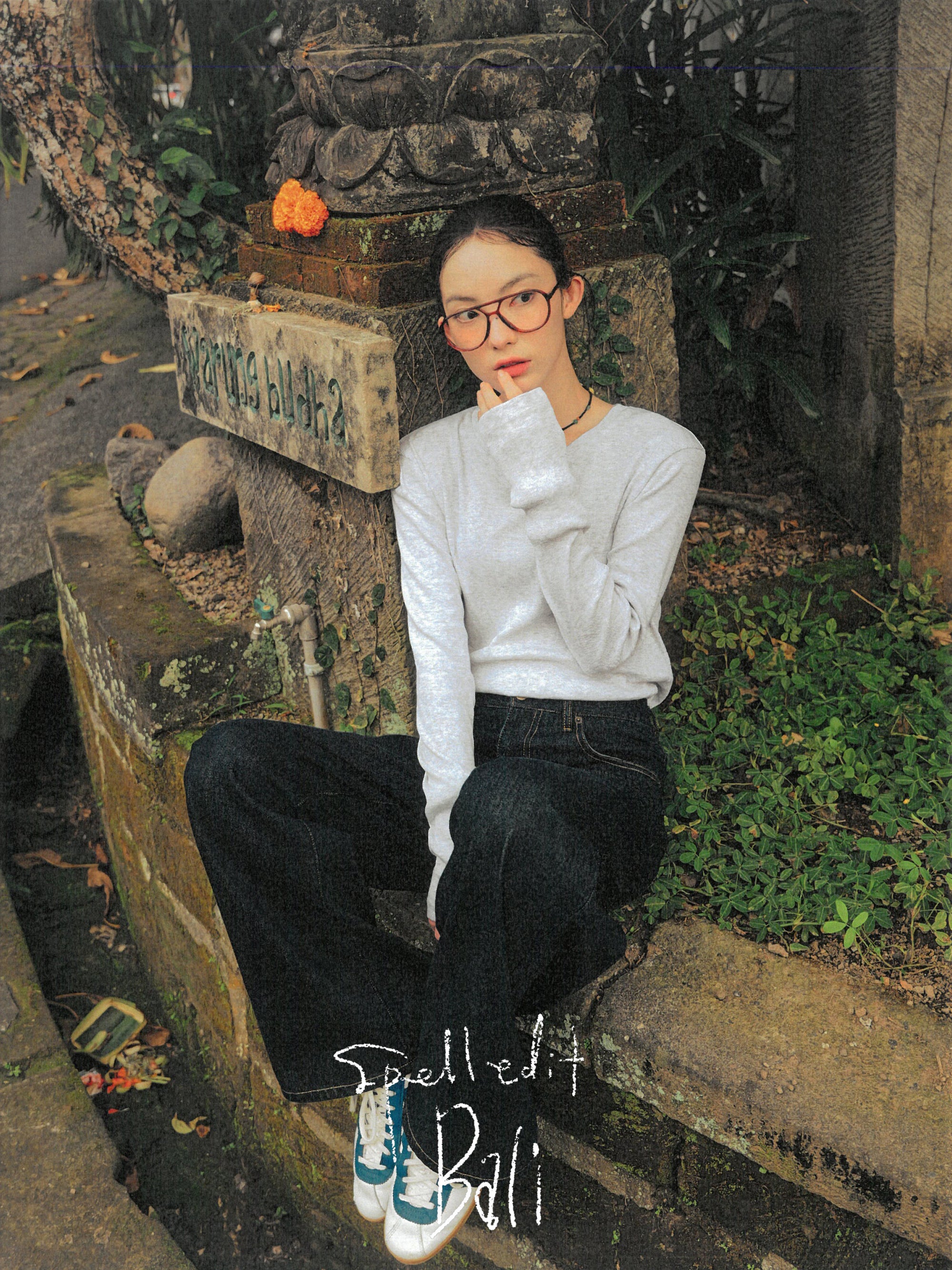 RIBBED CREW NECK LONG SLEEVE T-SHIRT