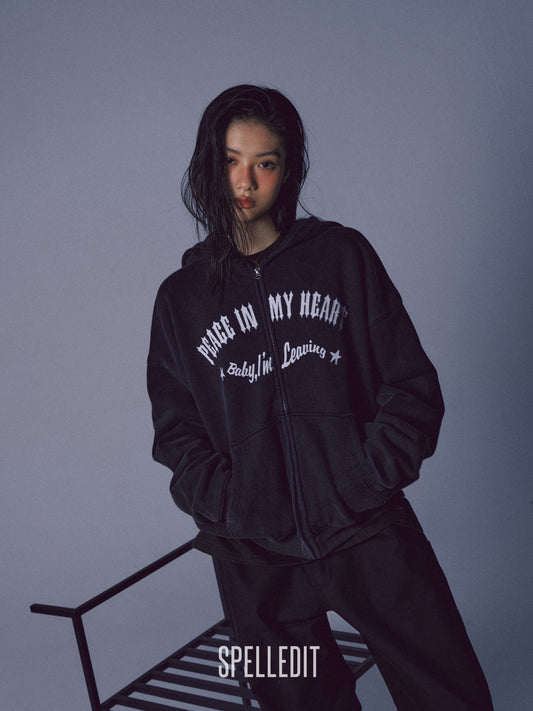 PEACE HOODIE ZIP-UP
