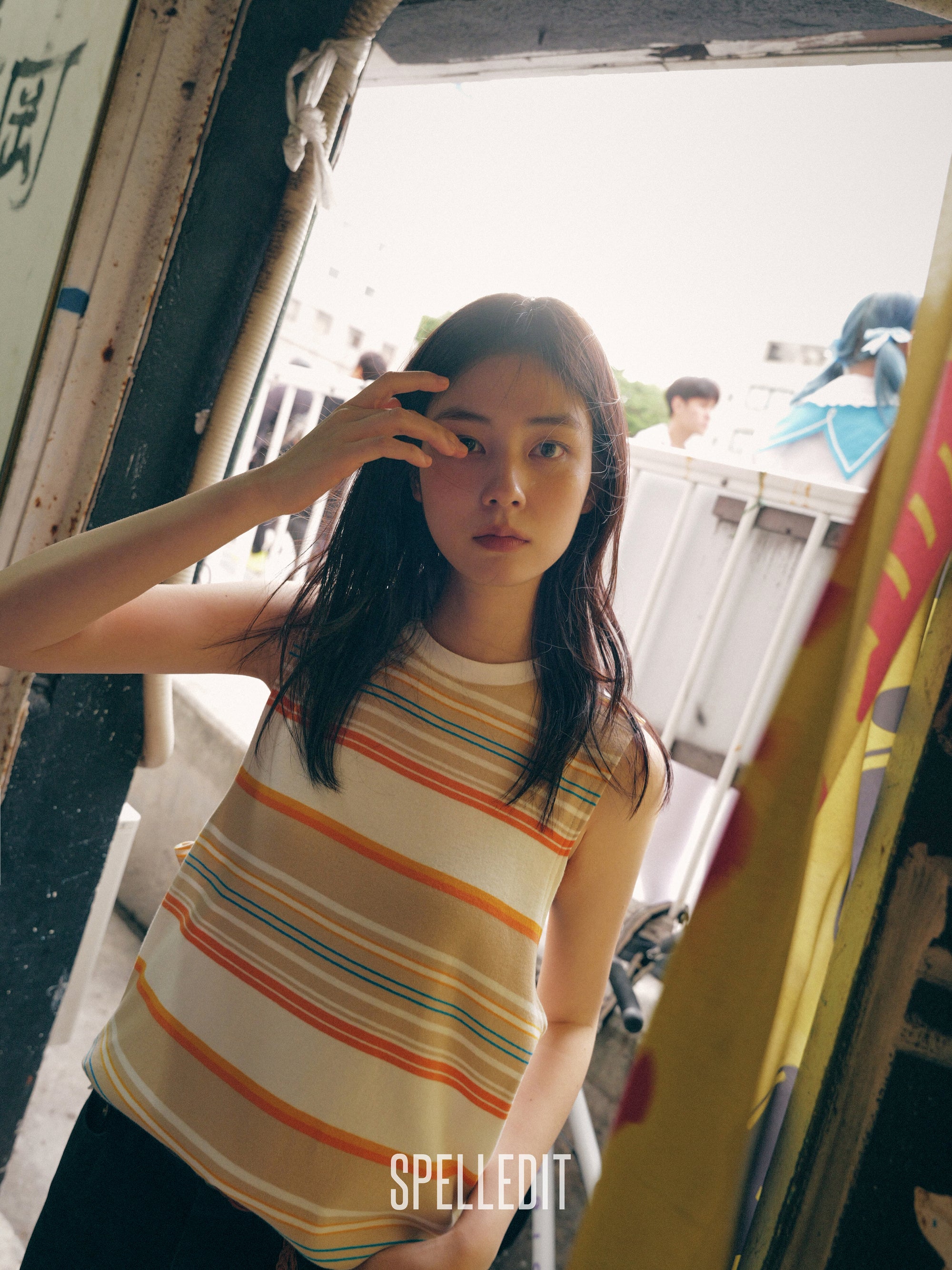 STRIPE COLOR BLOCK SLEEVELESS