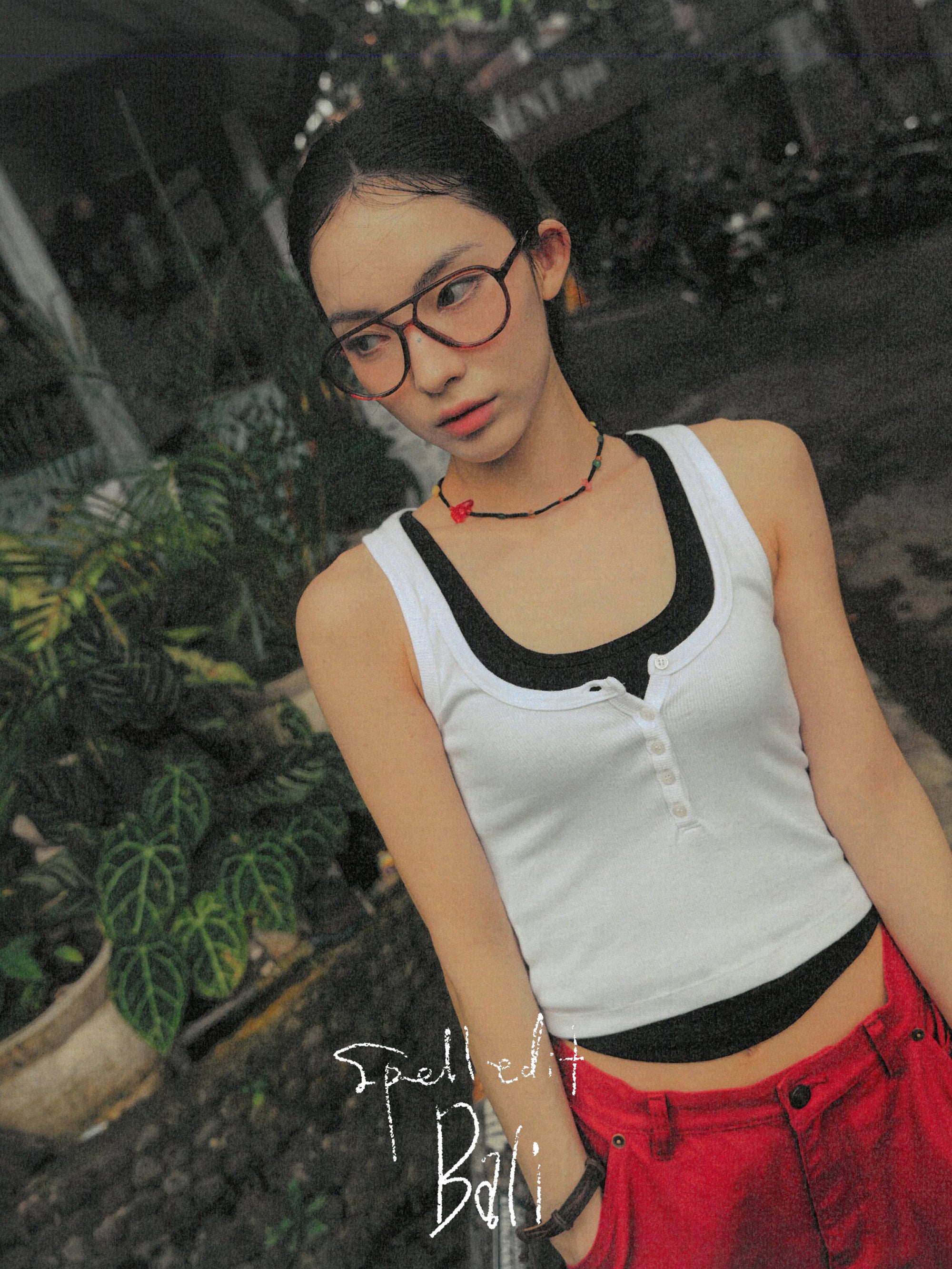 U-NECK BUTTON-UP TANK TOP