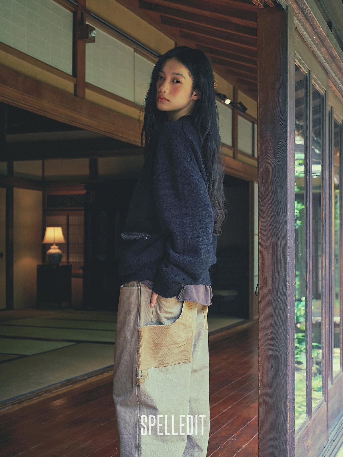 Contrast detailed Carpenter pants