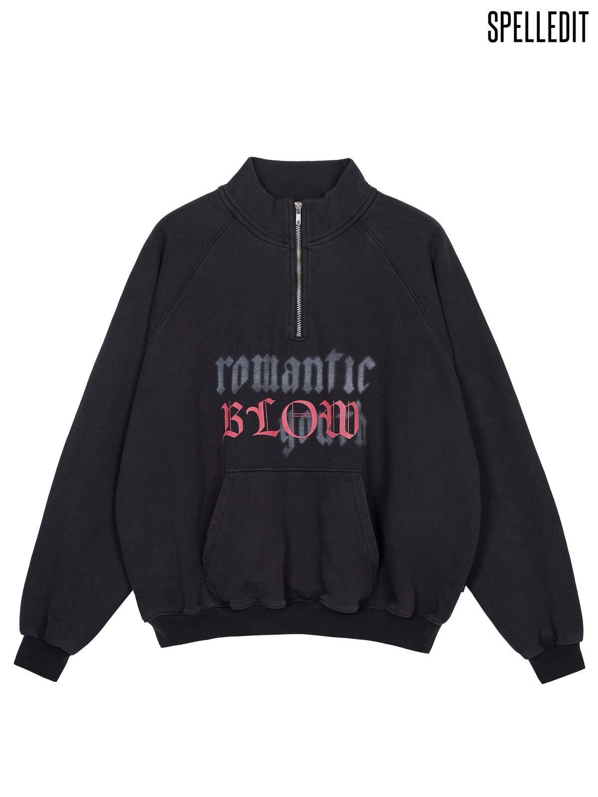 ROMANTIC HIGH NECK HALF ZIP SWEATSHIRT