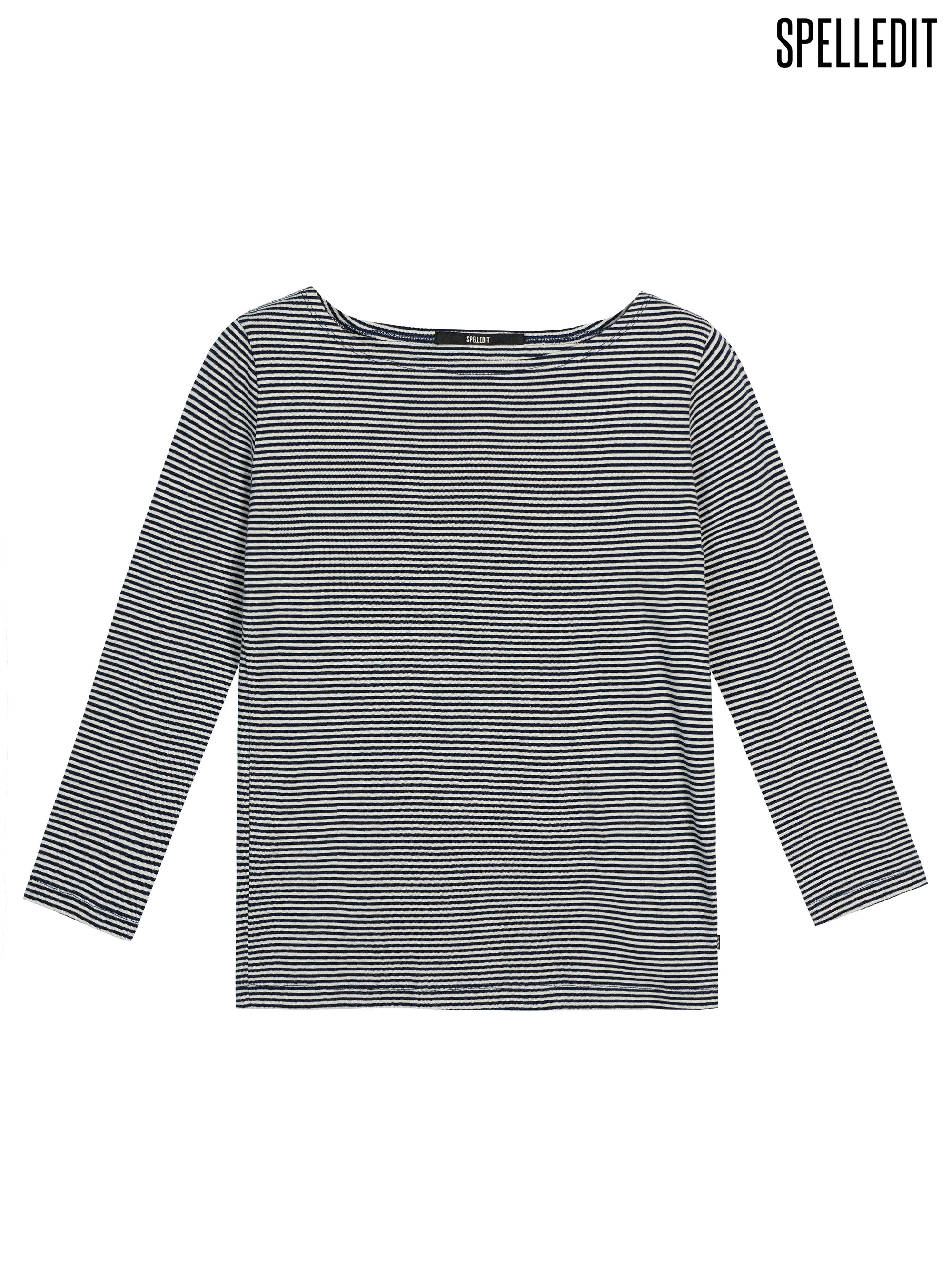 STRIPED 3/4 SLEEVE T-SHIRT