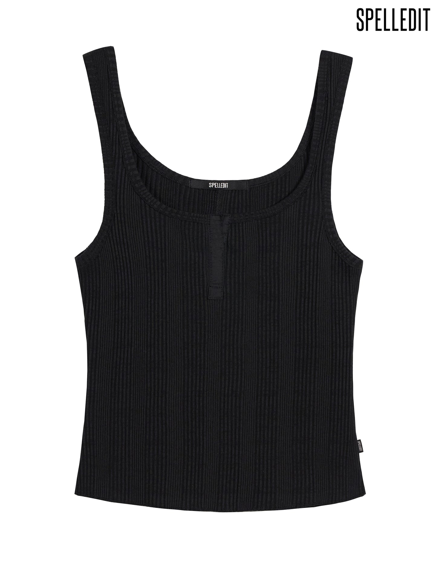 RIBBED PLACKET SLEEVELESS