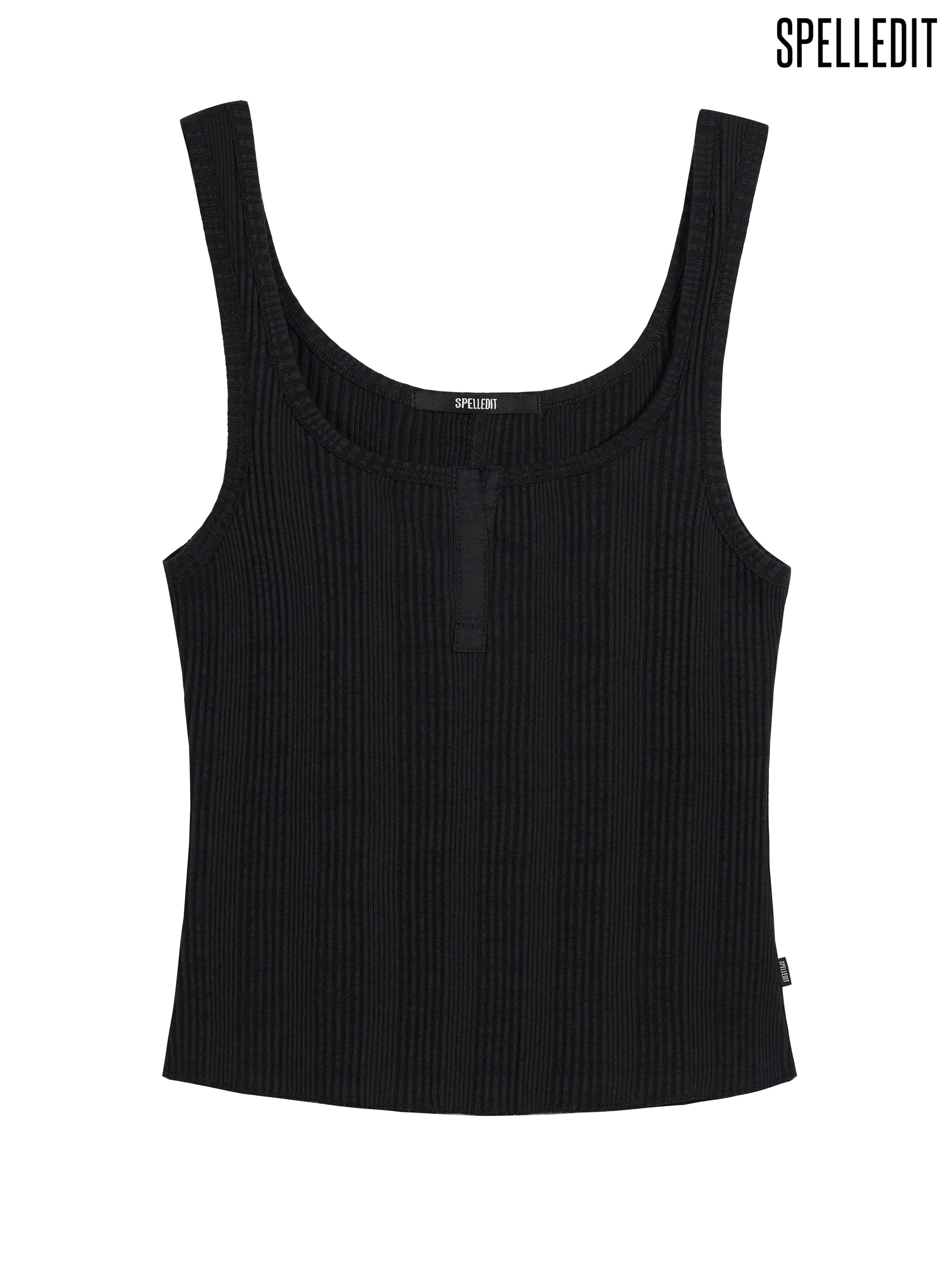 RIBBED PLACKET SLEEVELESS
