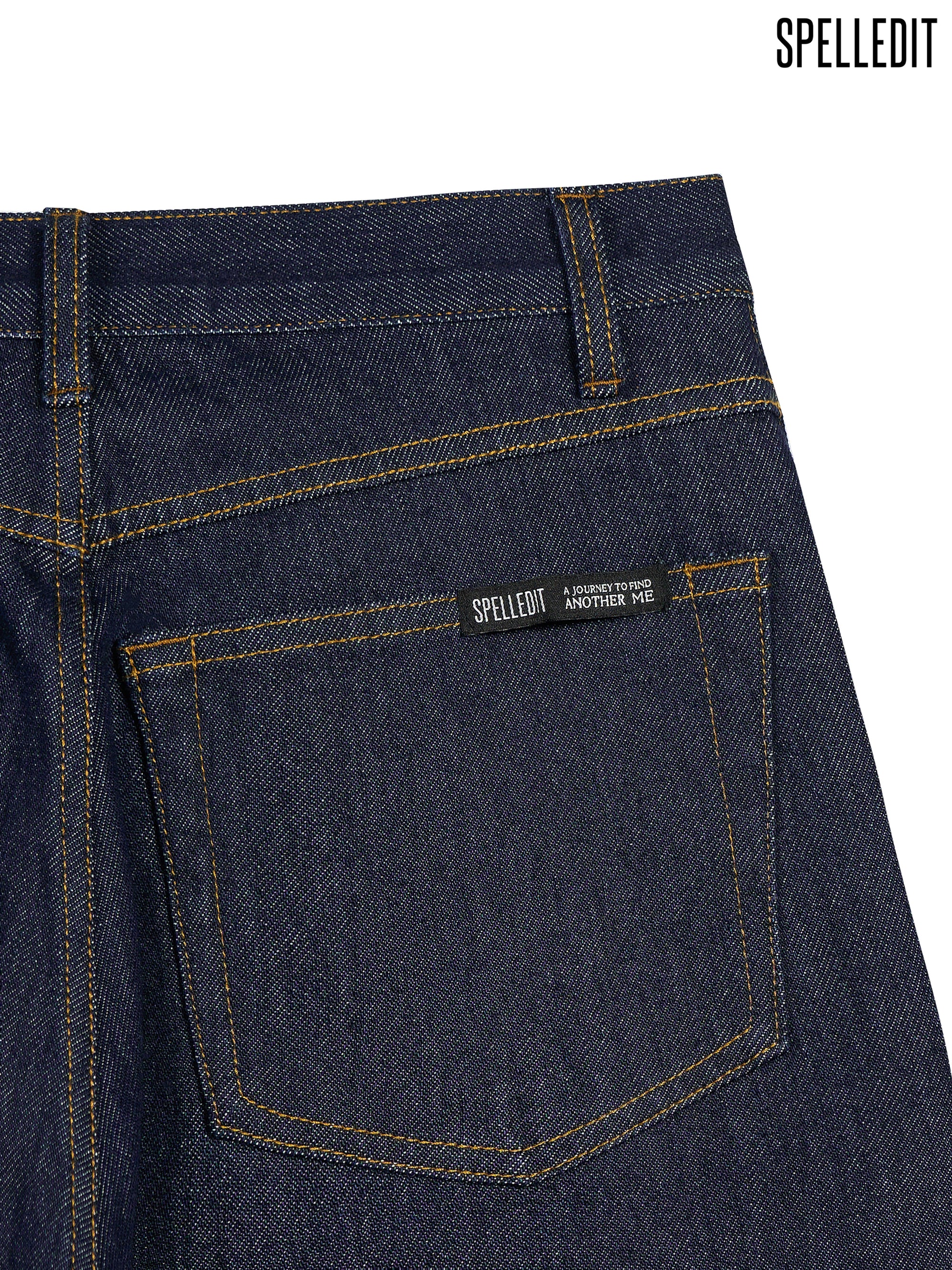 CURVED SEAM DENIM BOOTCUT JEANS