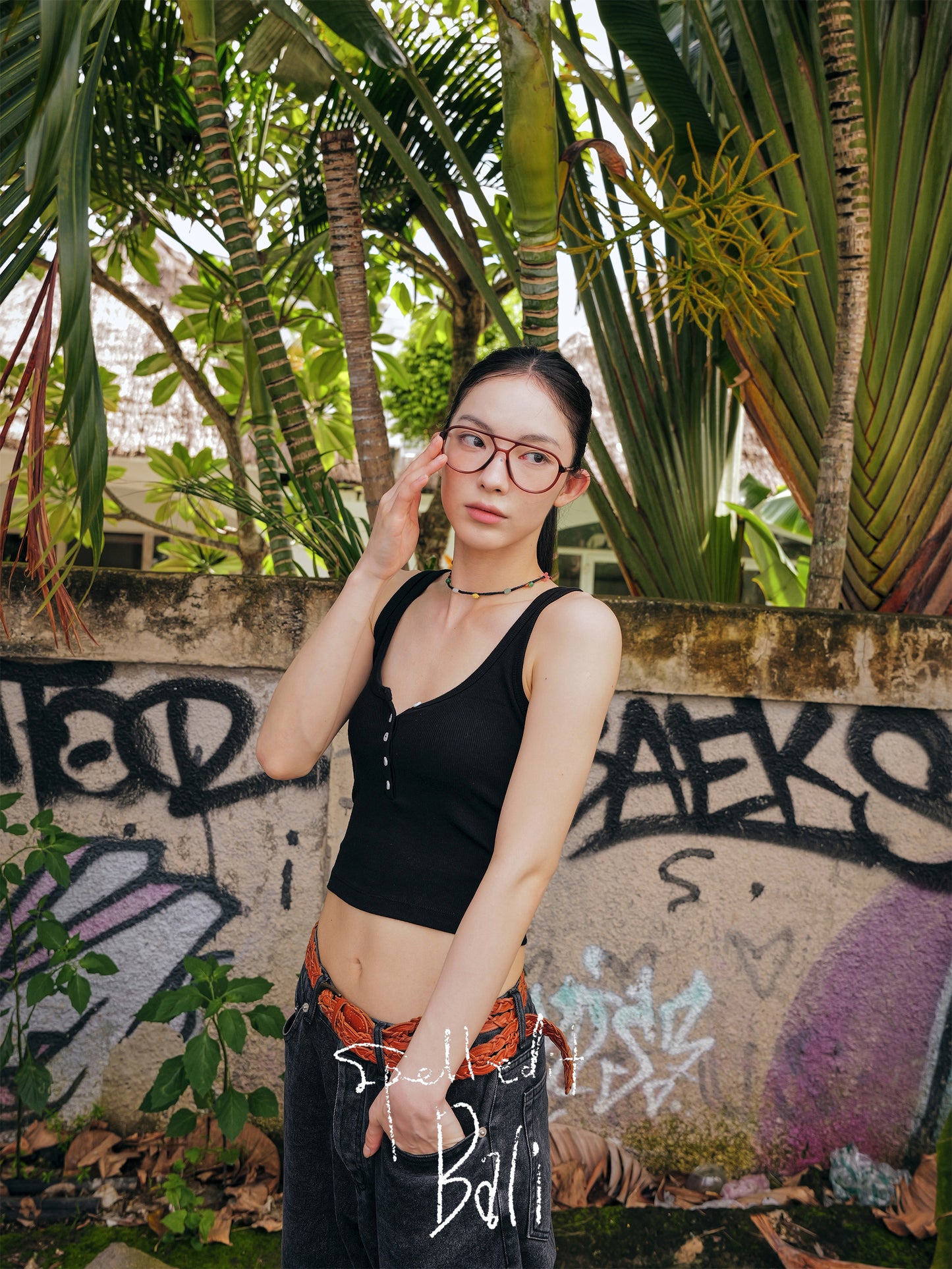 U-NECK BUTTON-UP TANK TOP