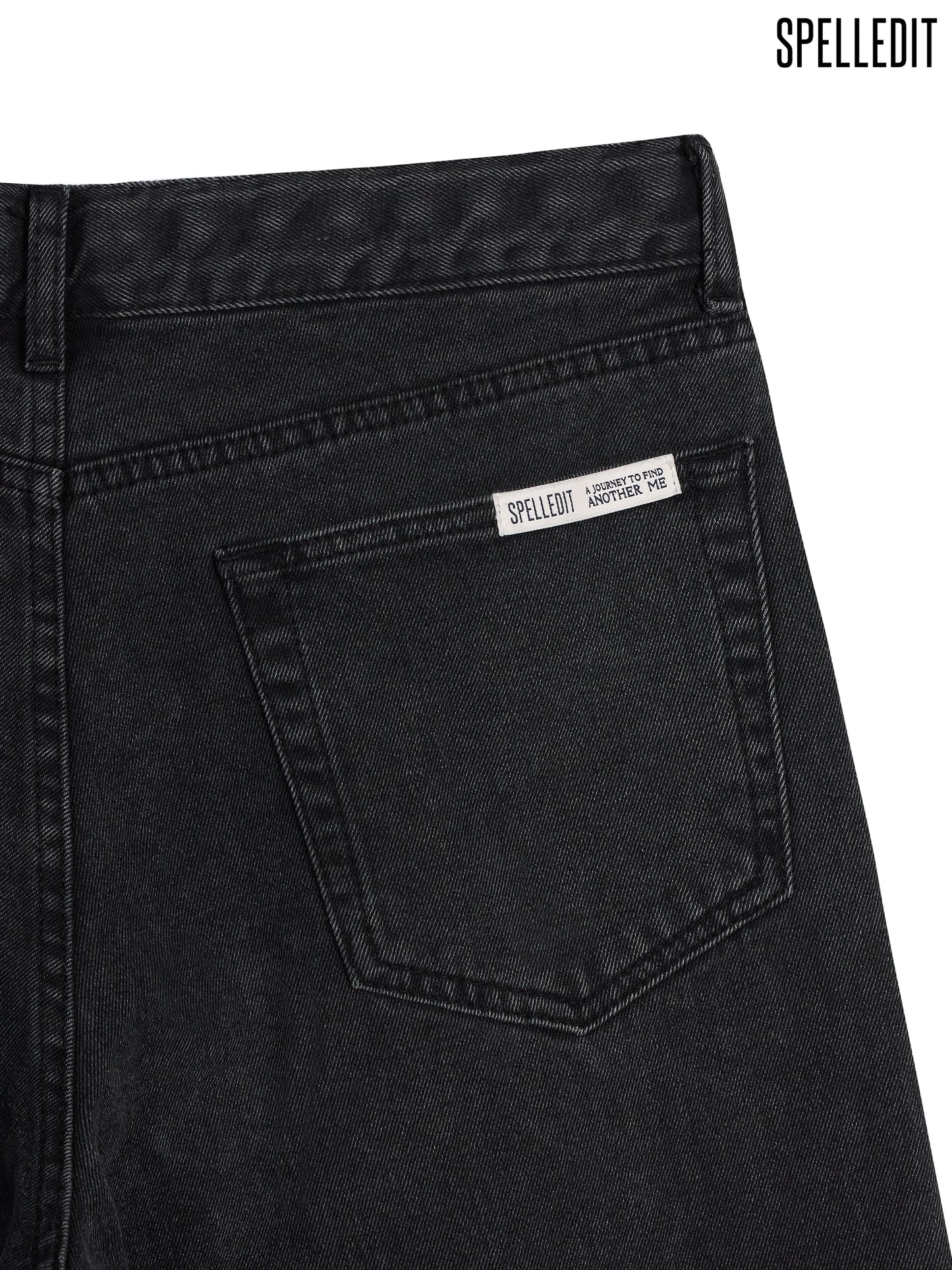 LOOSE FIT HALF DENIM PANTS