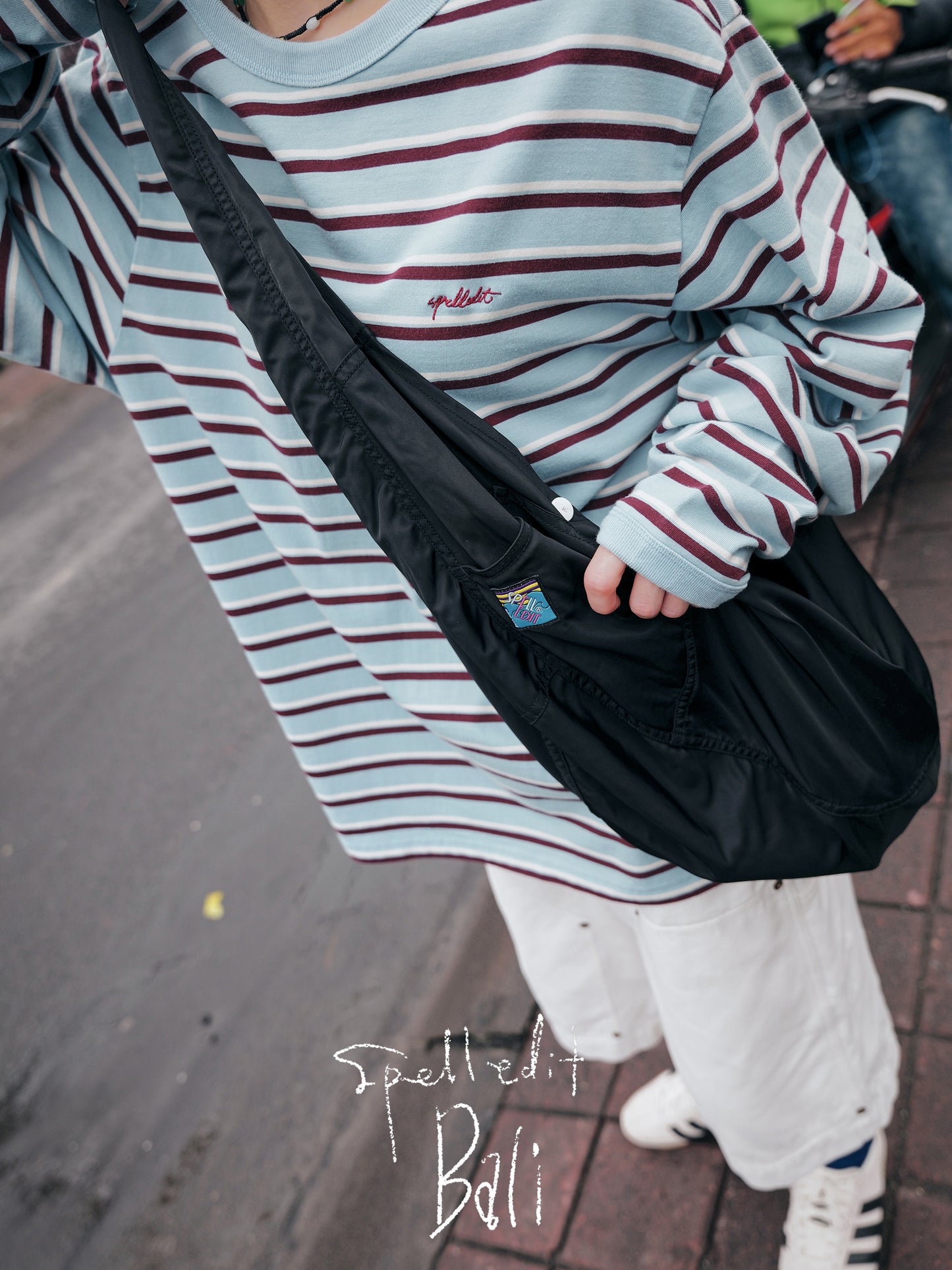 PANELLED NYLON BAG