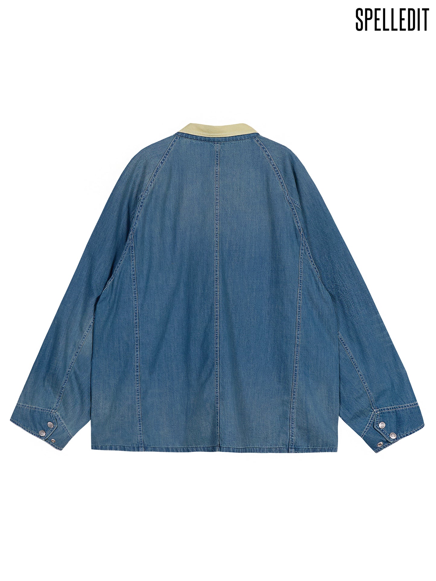 CONTRAST COLLAR DENIM JACKET