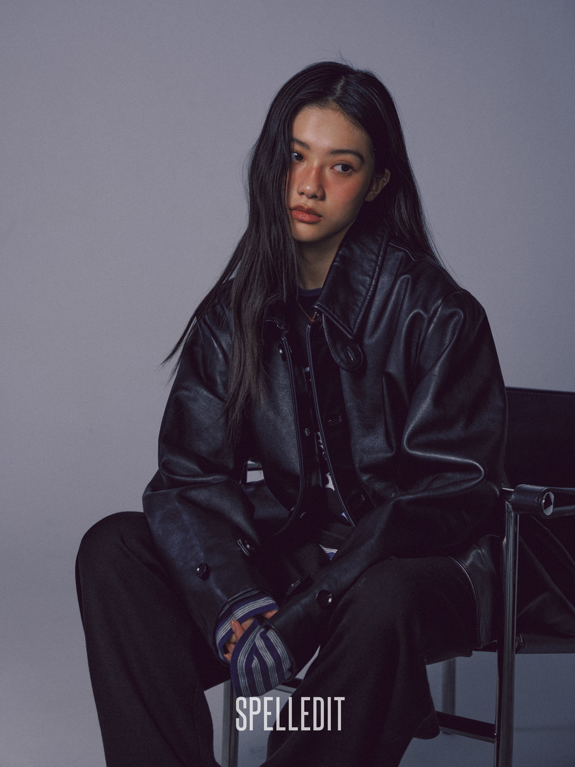 [9/7 PRE]COLLARED LEATHER JACKET