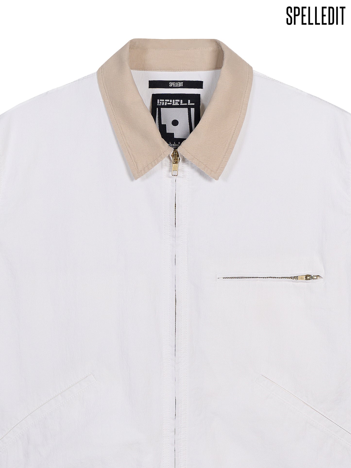 CONTRAST-COLLAR UTILITY JACKET
