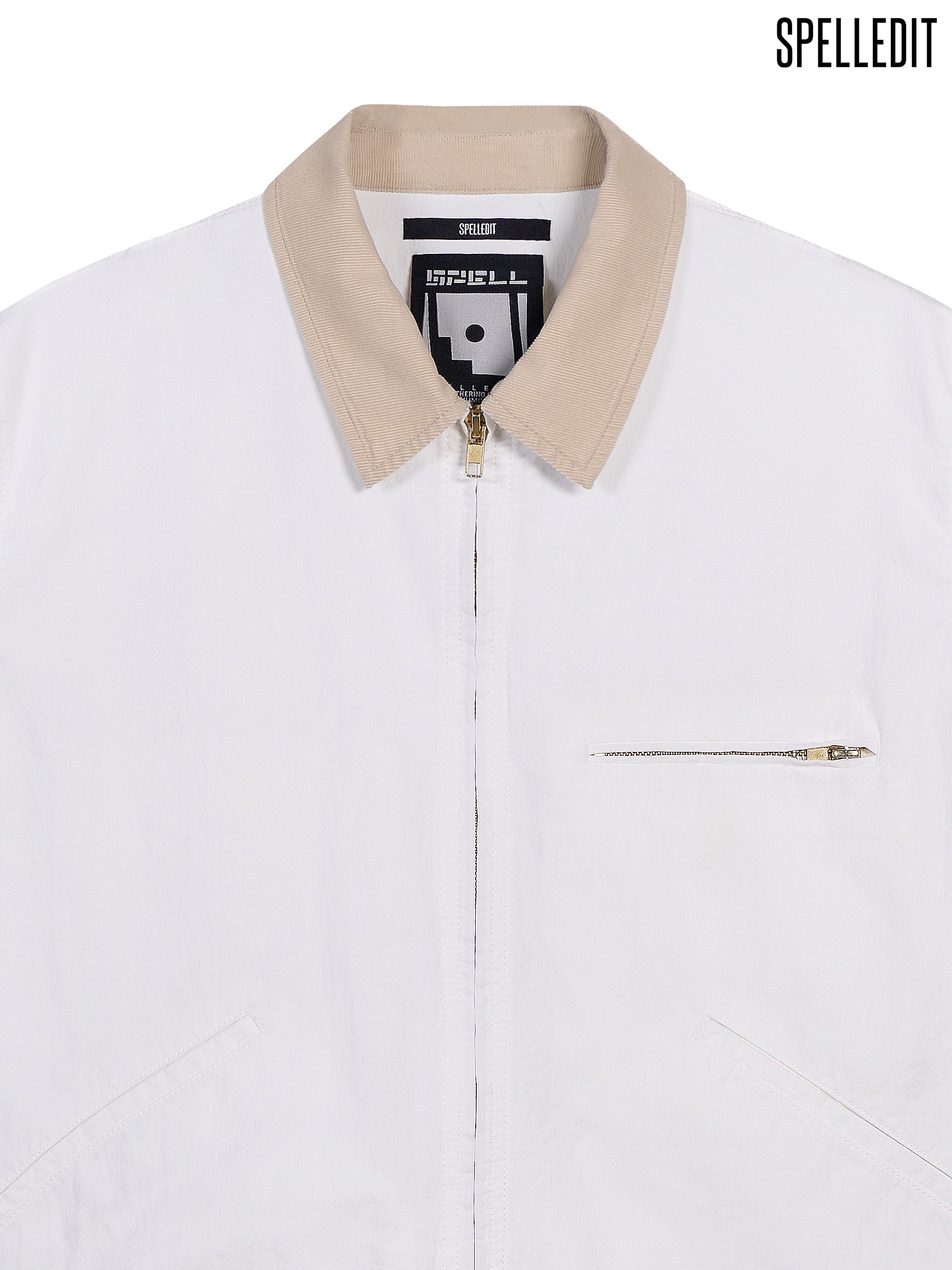 CONTRAST-COLLAR UTILITY JACKET