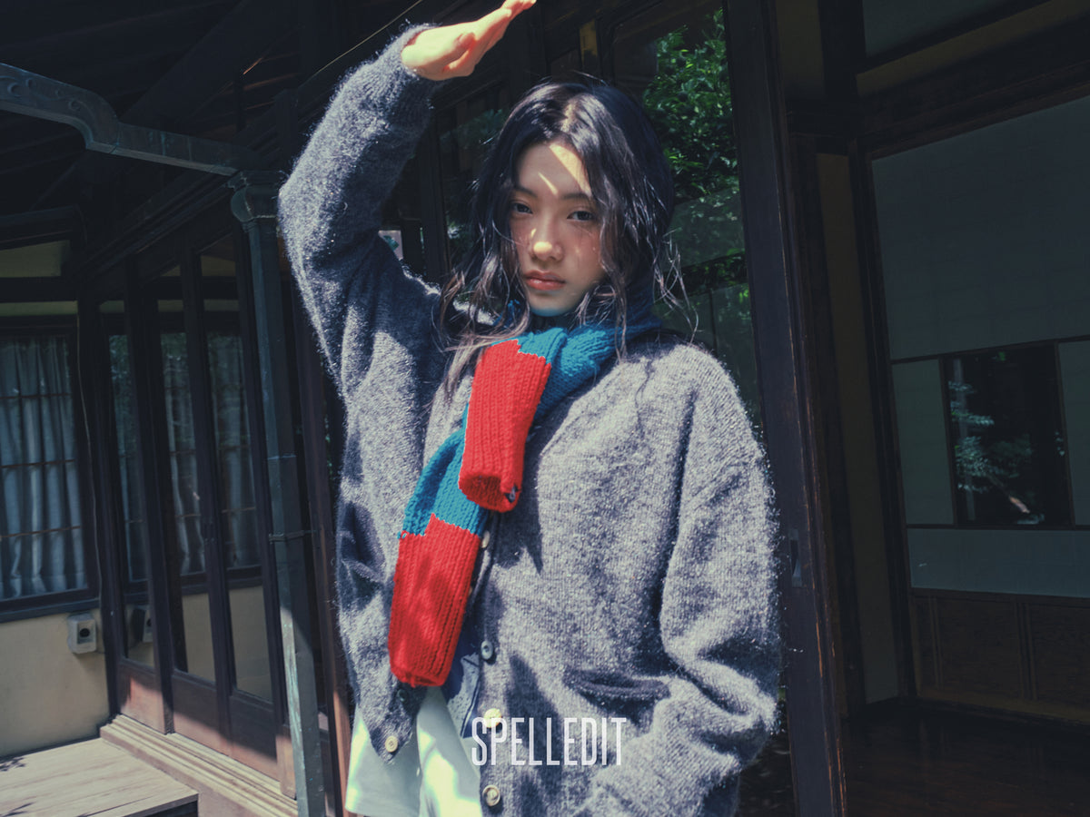 Color contrat Mohair cardigan