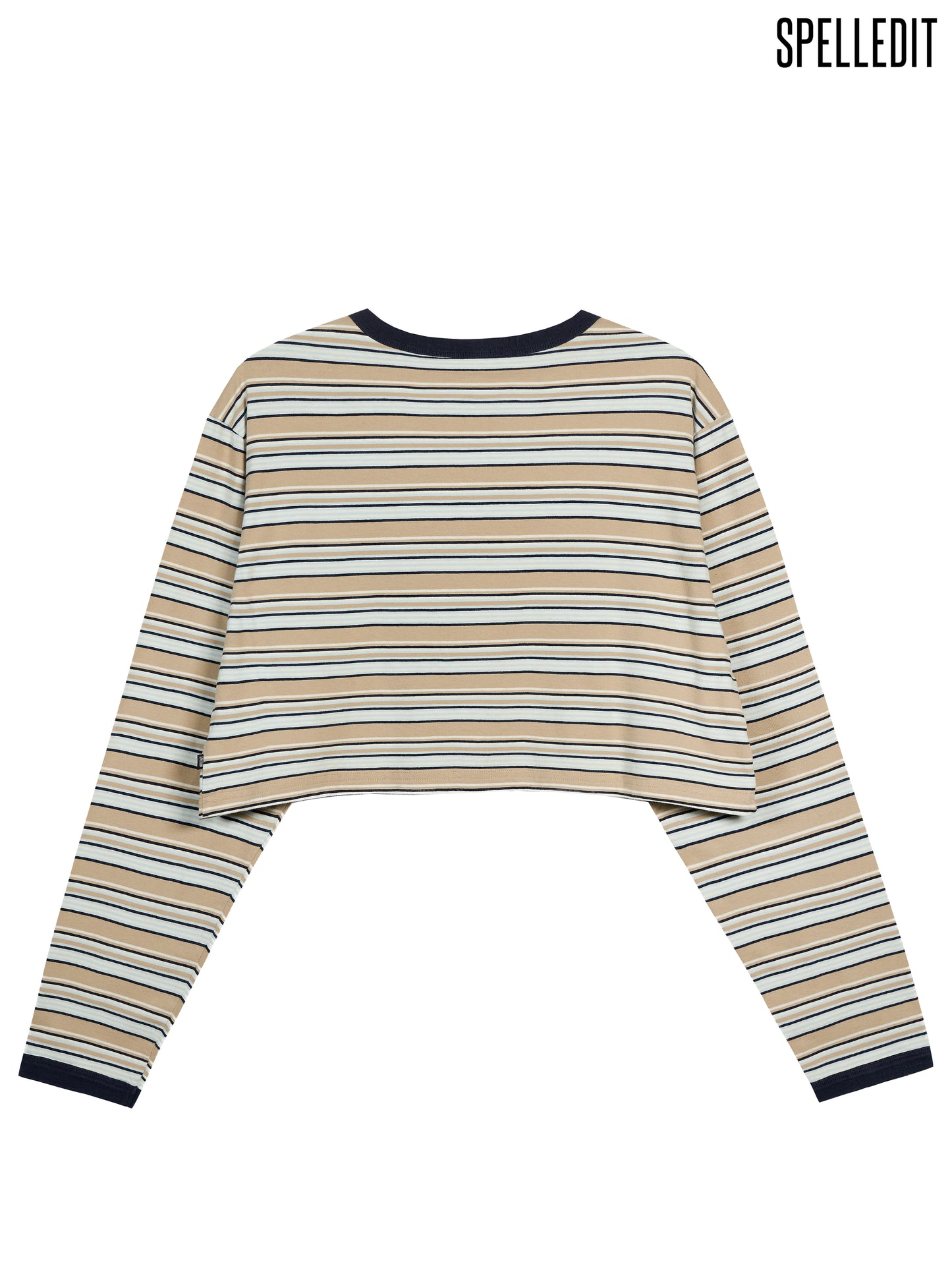 STRIPED CROP LONG SLEEVE T-SHIRT
