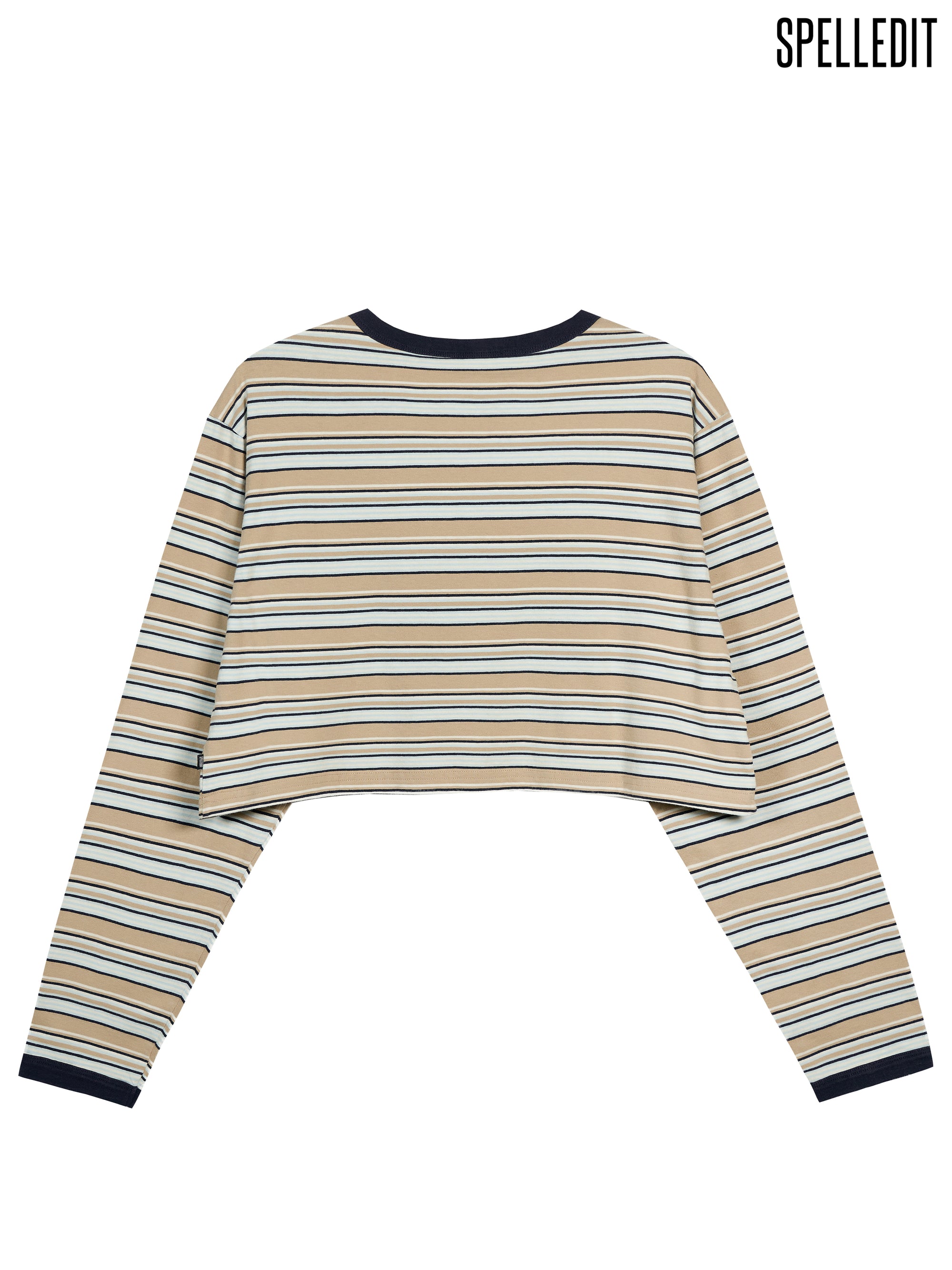STRIPED CROP LONG SLEEVE T-SHIRT