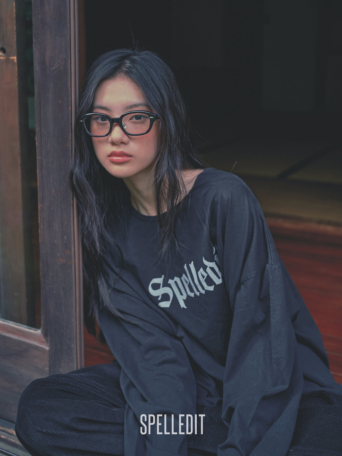 SPELL logo loose fit long sleeves tee