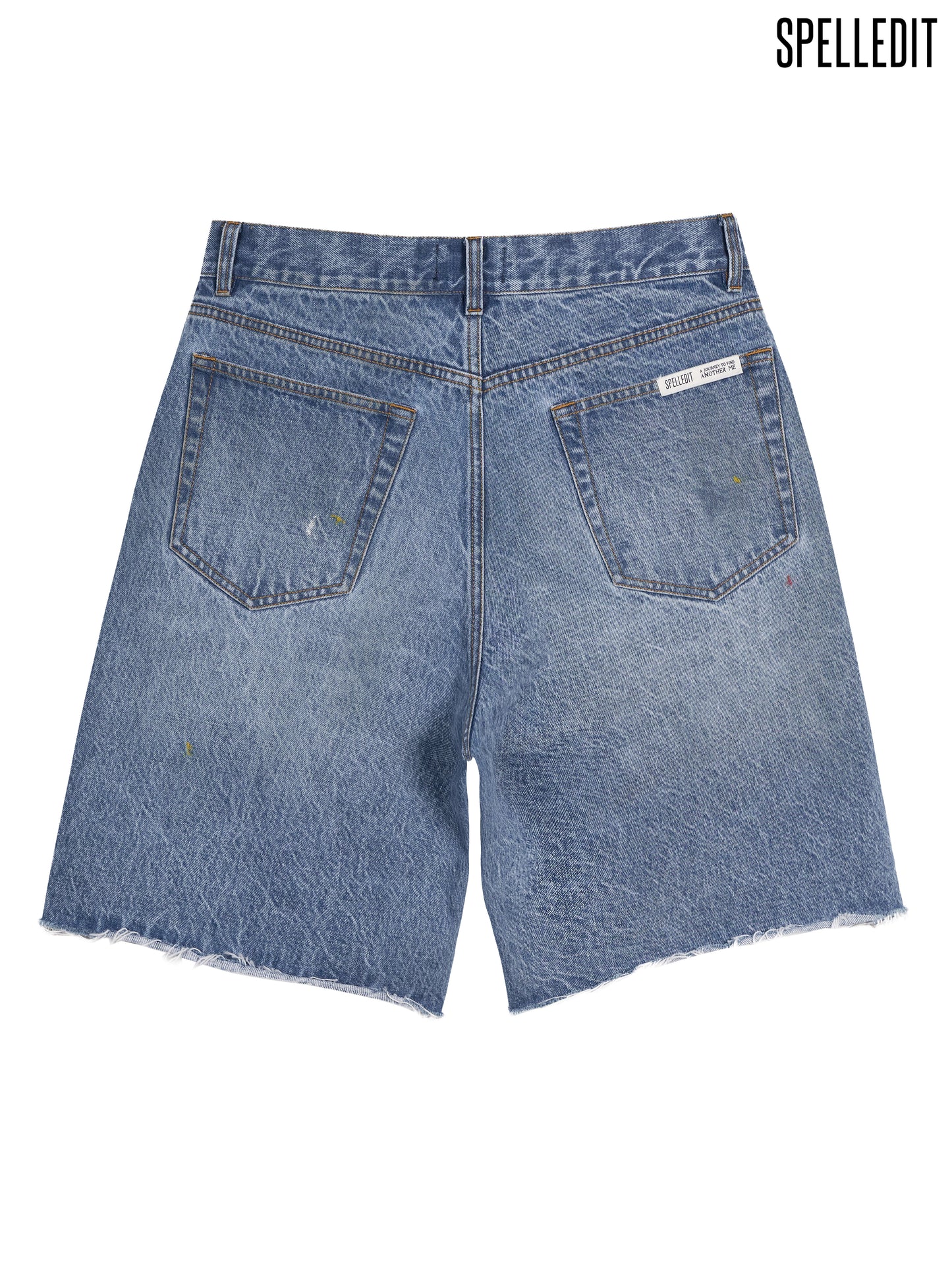 PAINTED HALF DENIM SHORTS