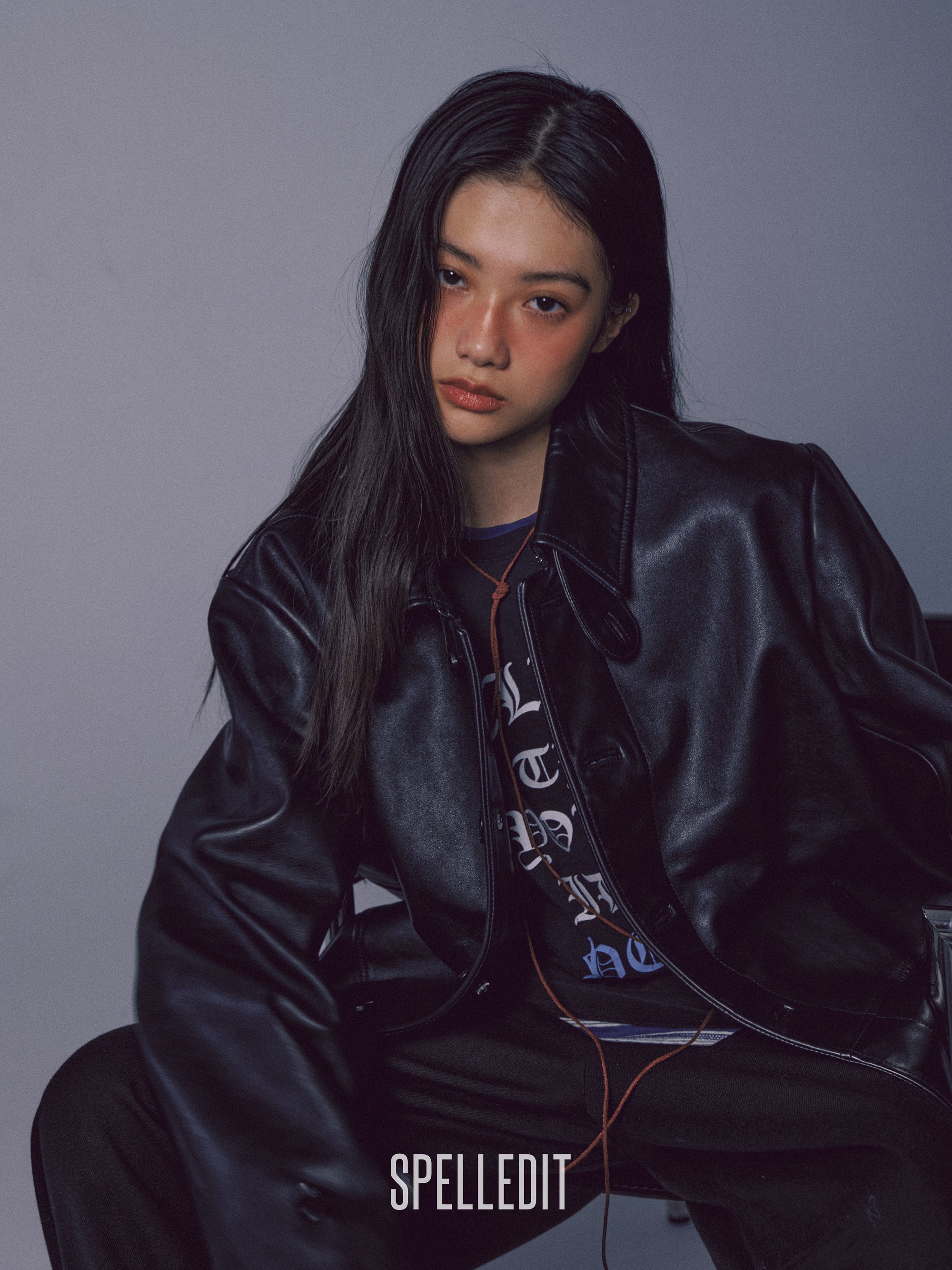 [9/7 PRE]COLLARED LEATHER JACKET