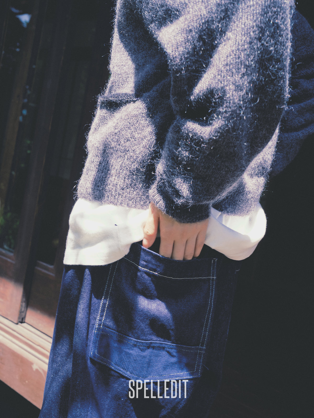 Color contrat Mohair cardigan