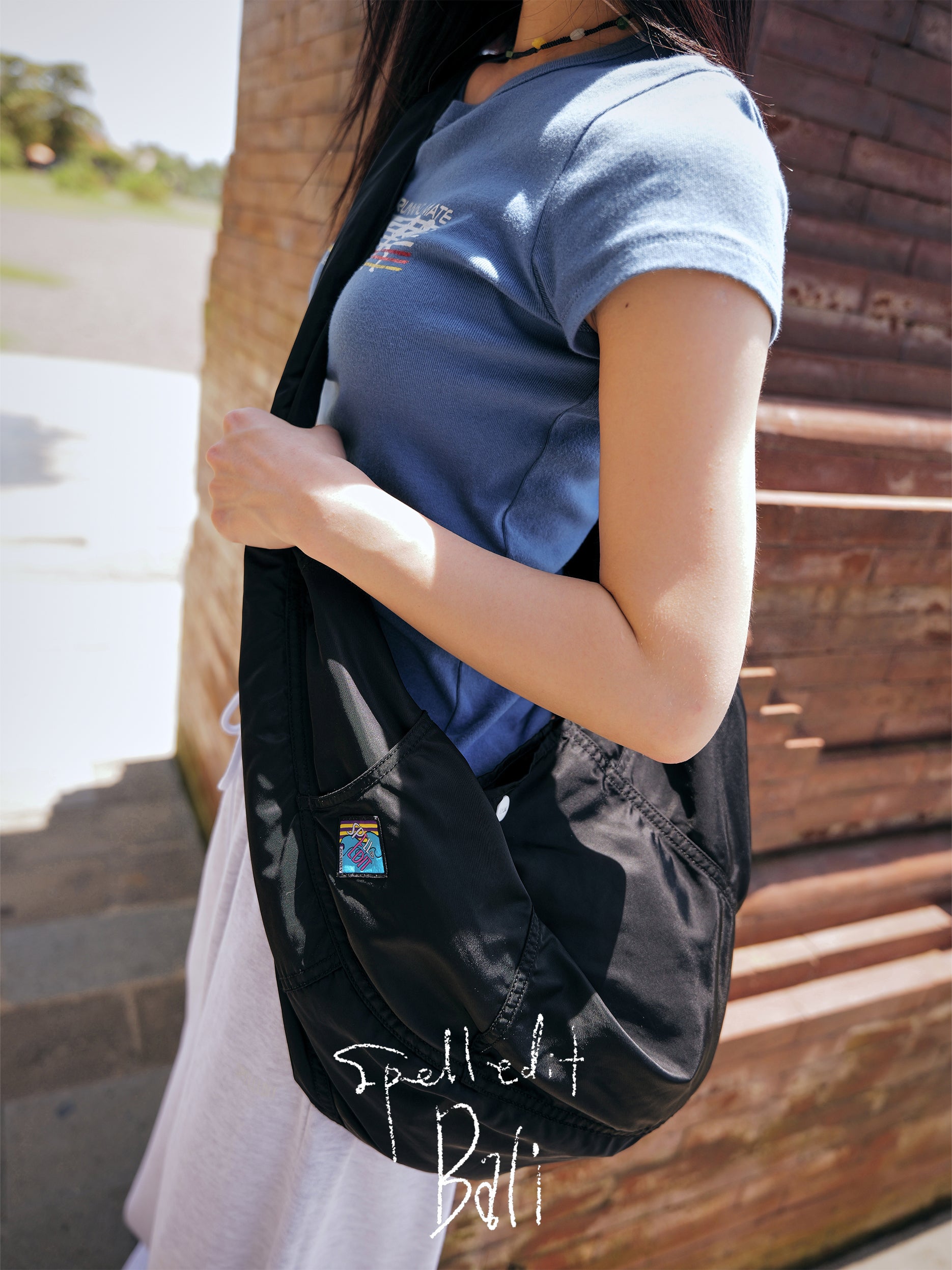 PANELLED NYLON BAG