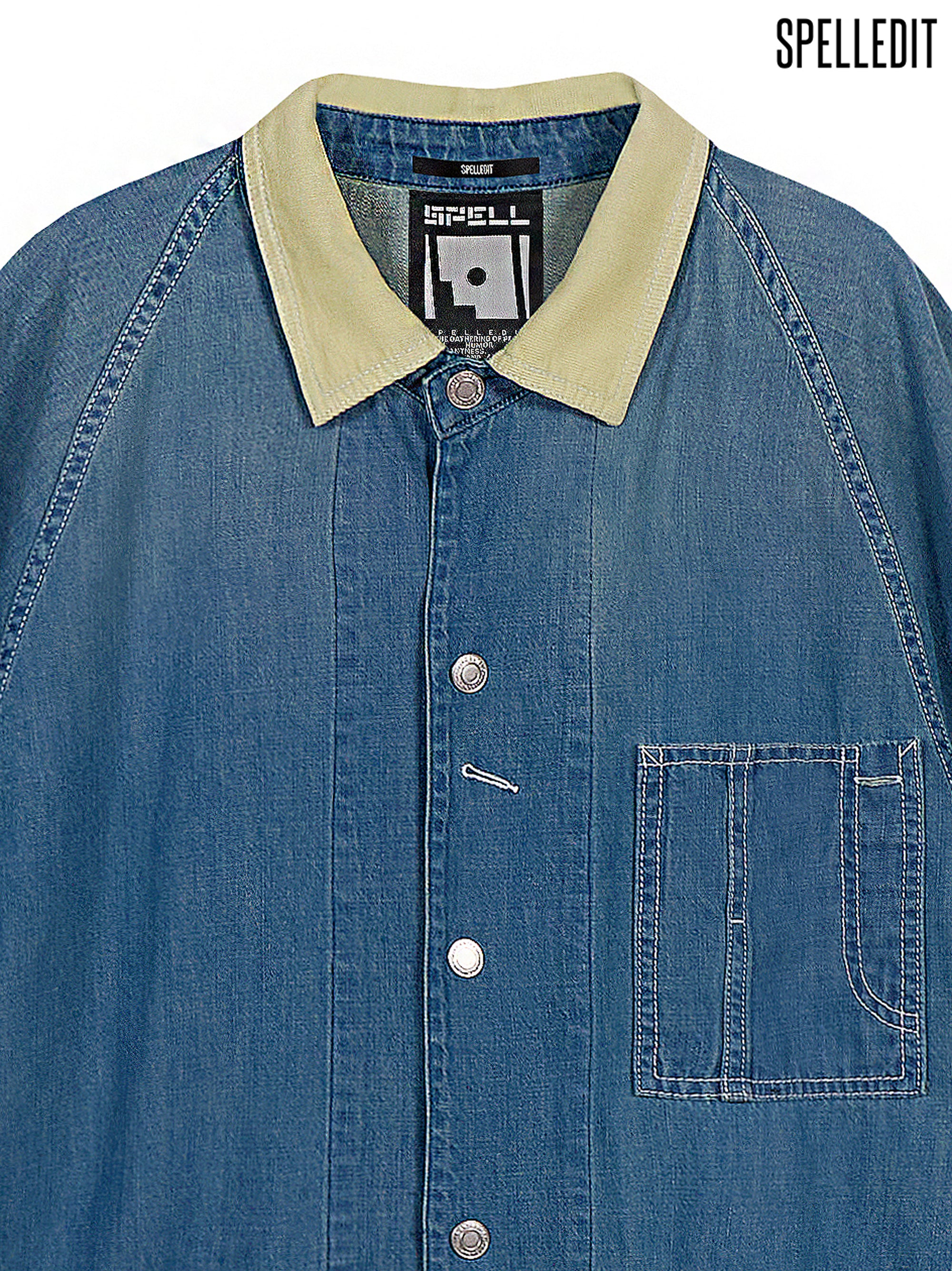 CONTRAST COLLAR DENIM JACKET