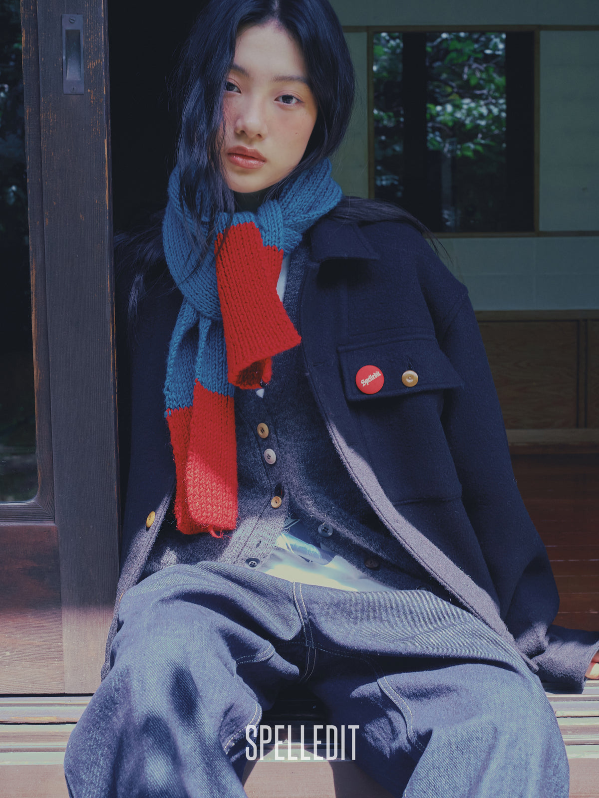 Color contrat Mohair cardigan