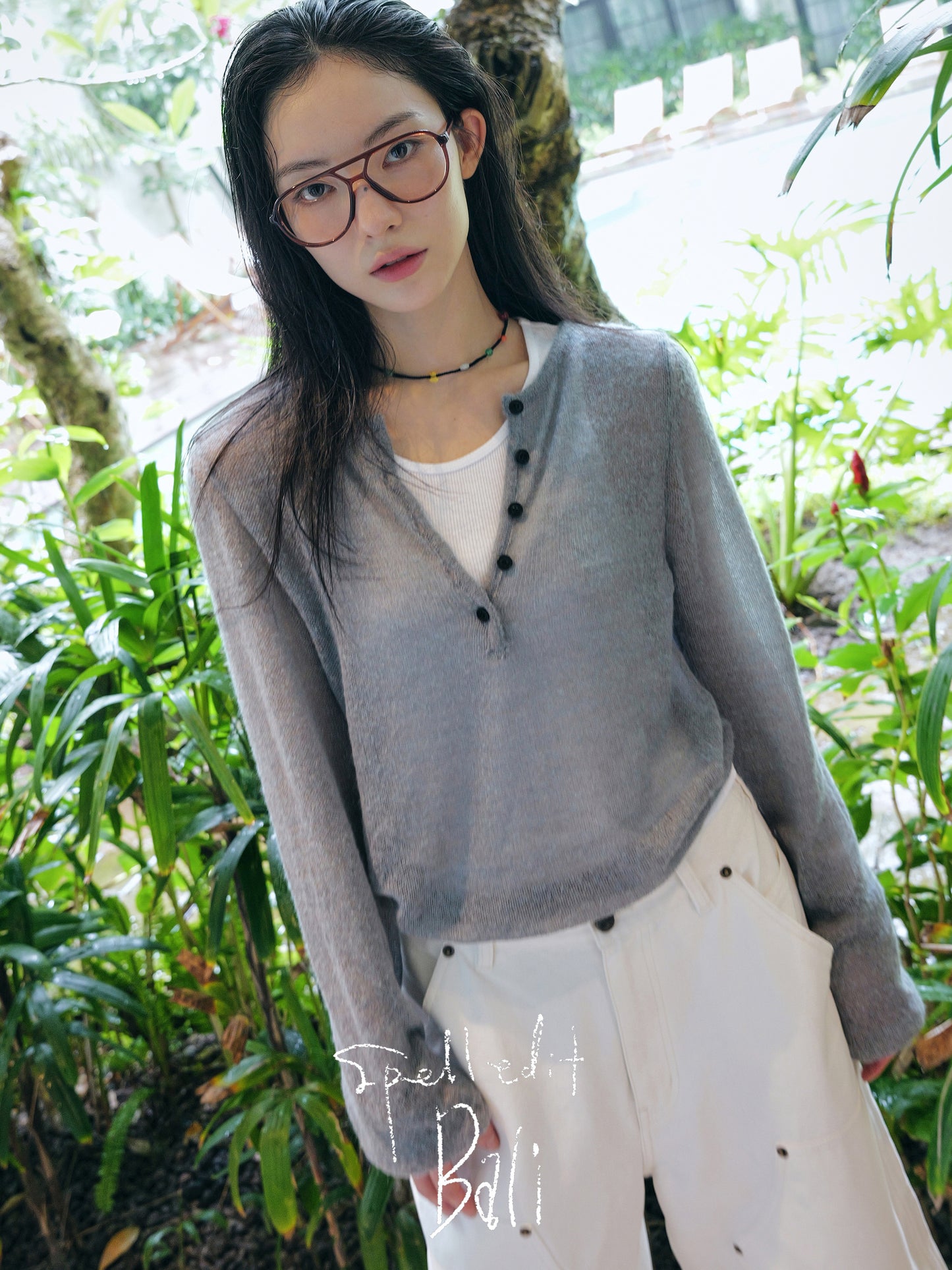 HENLEY NECK KNIT