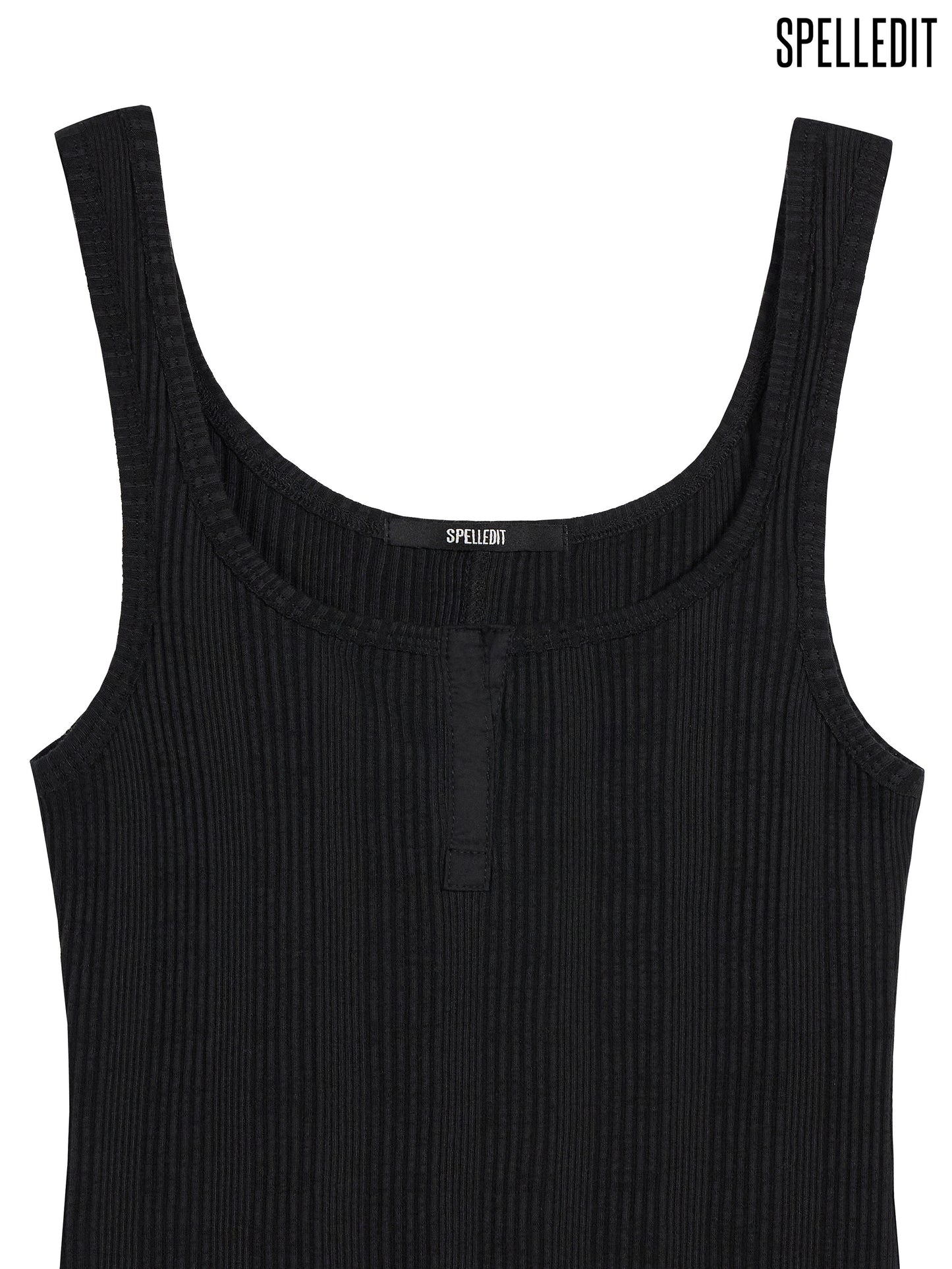 RIBBED PLACKET SLEEVELESS