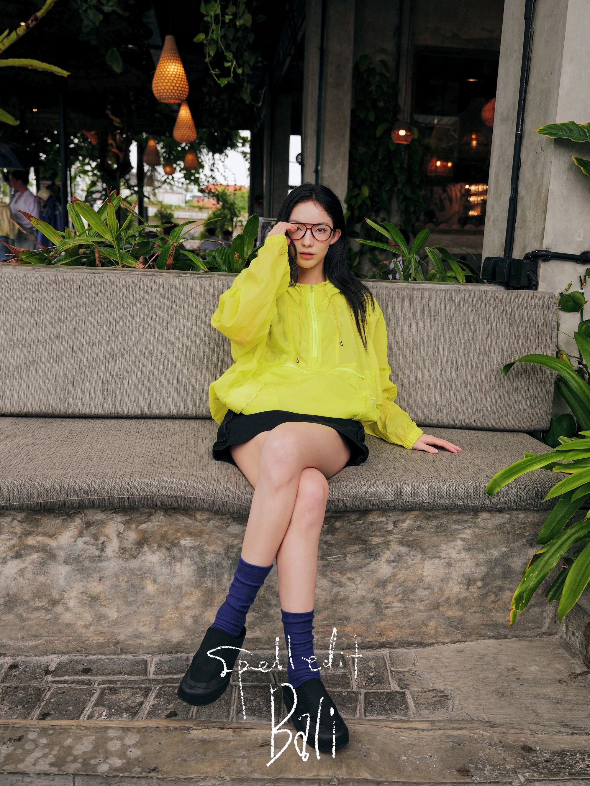 SHEER HOODED HALF ZIP PULLOVER