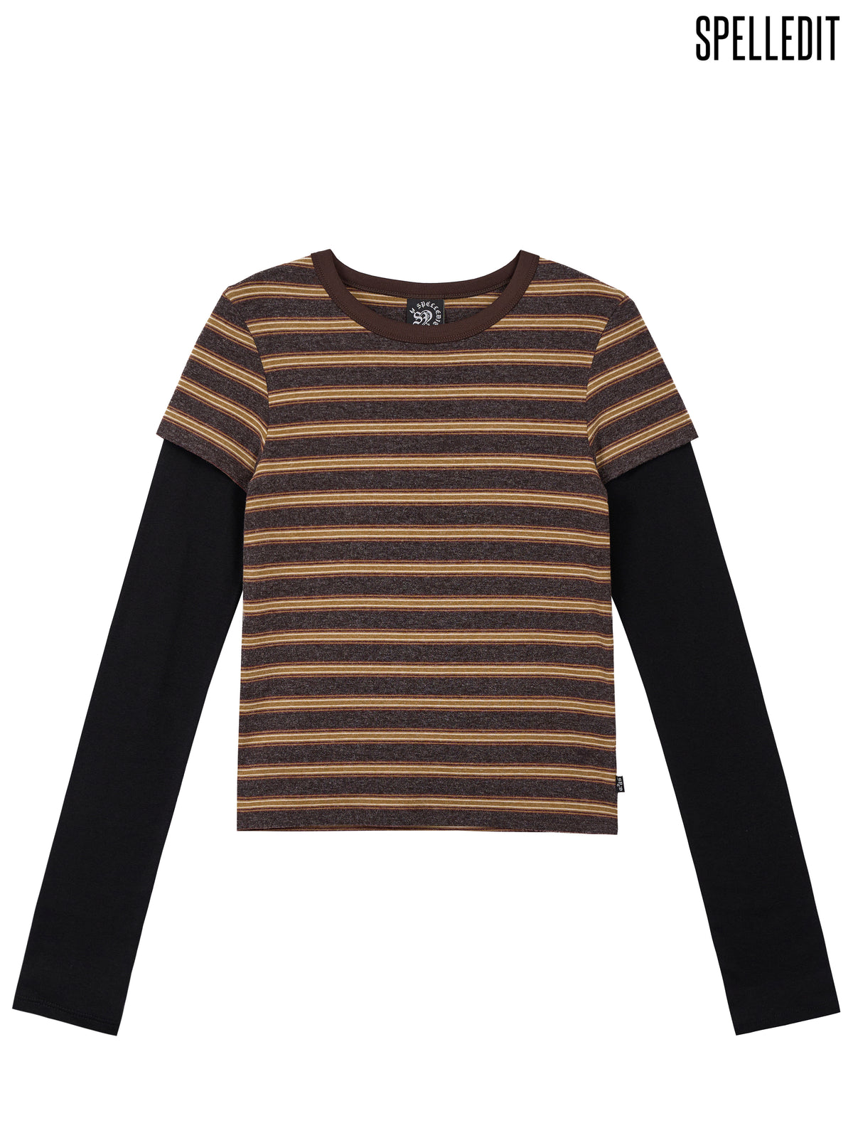 Contrasted sleeves stripe tee