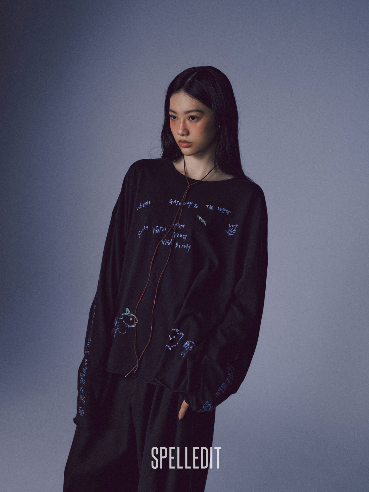 HAND DRAWN LONG SLEEVE T-SHIRT