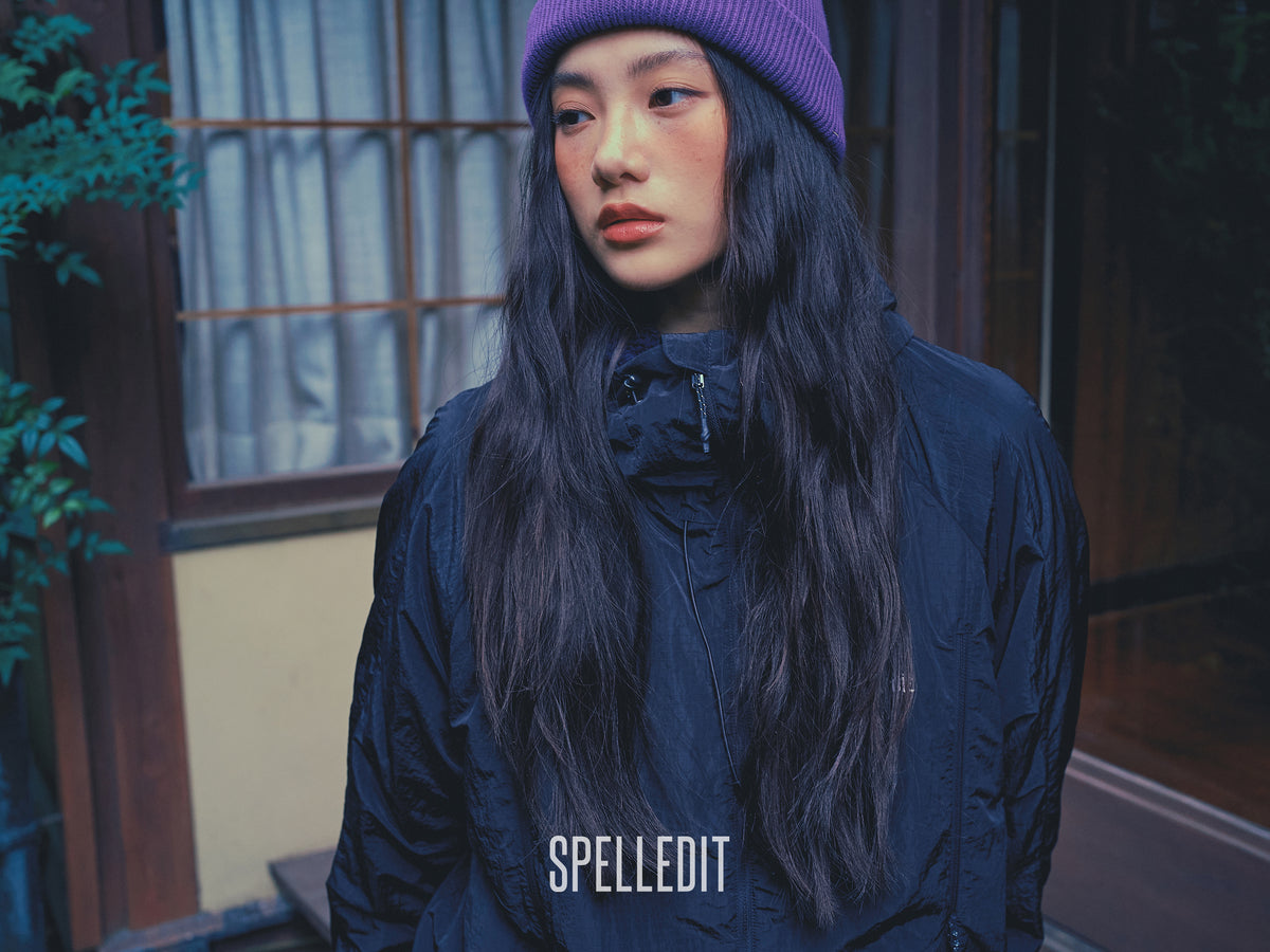 Rib Nylon Hooded Jacket