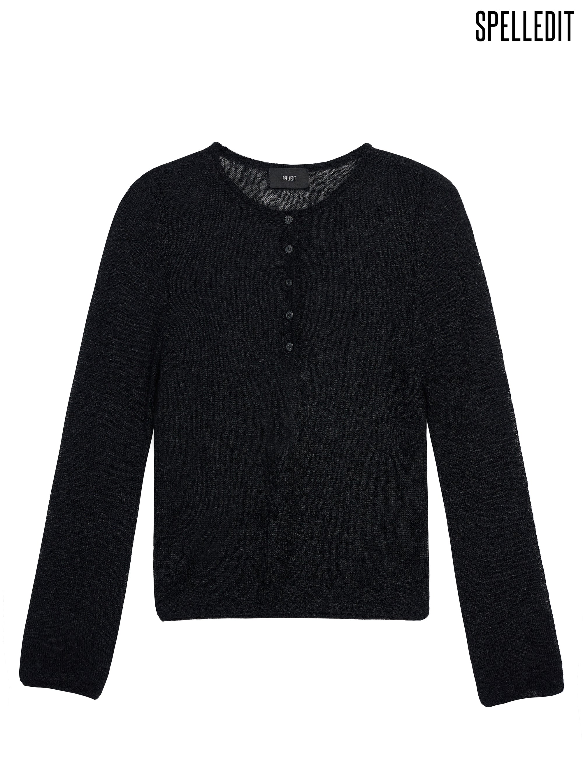 HENLEY NECK KNIT