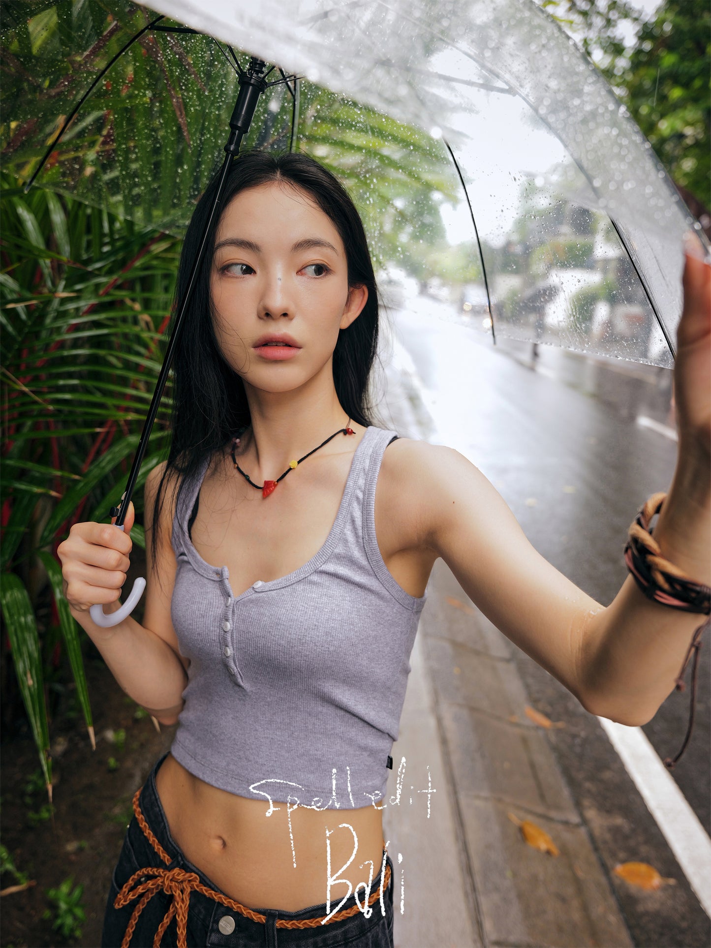 U-NECK BUTTON-UP TANK TOP