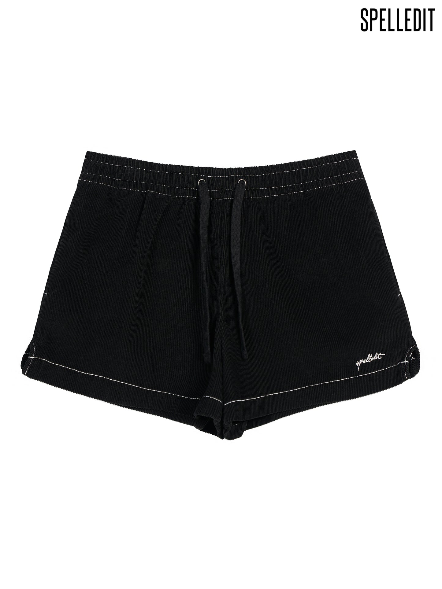 CORDUROY ELASTIC WAIST SHORTS