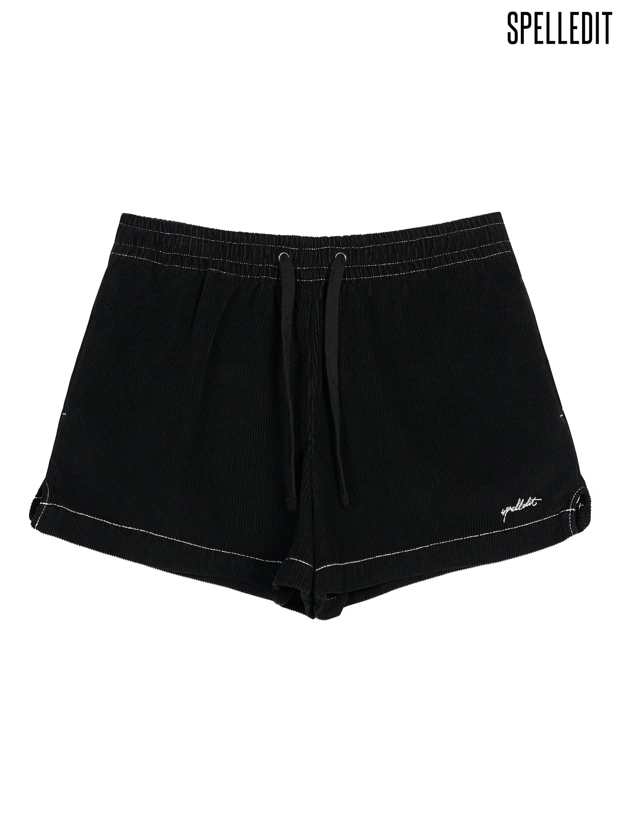 CORDUROY ELASTIC WAIST SHORTS