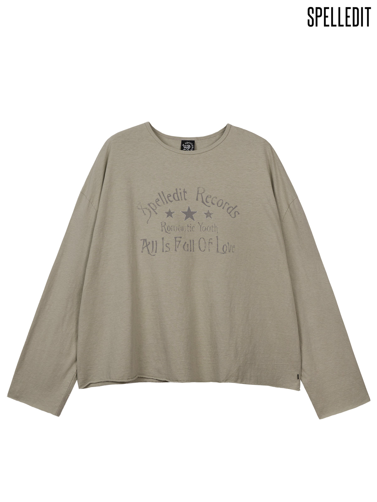Records printed loose fit long sleeves tee