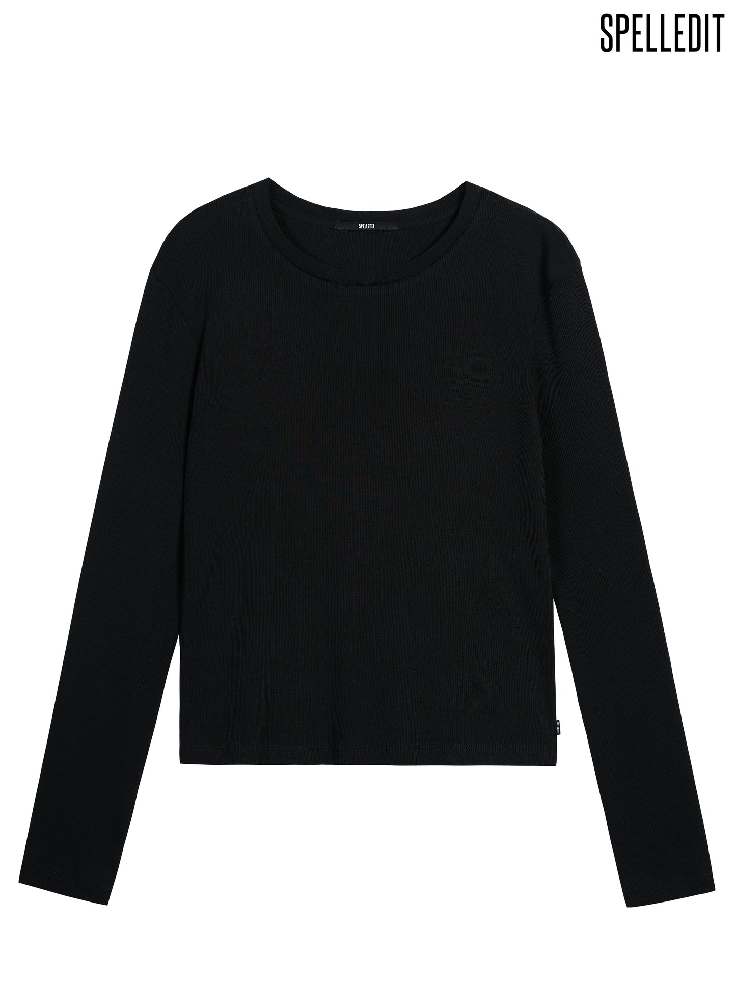 RIBBED CREW NECK LONG SLEEVE T-SHIRT