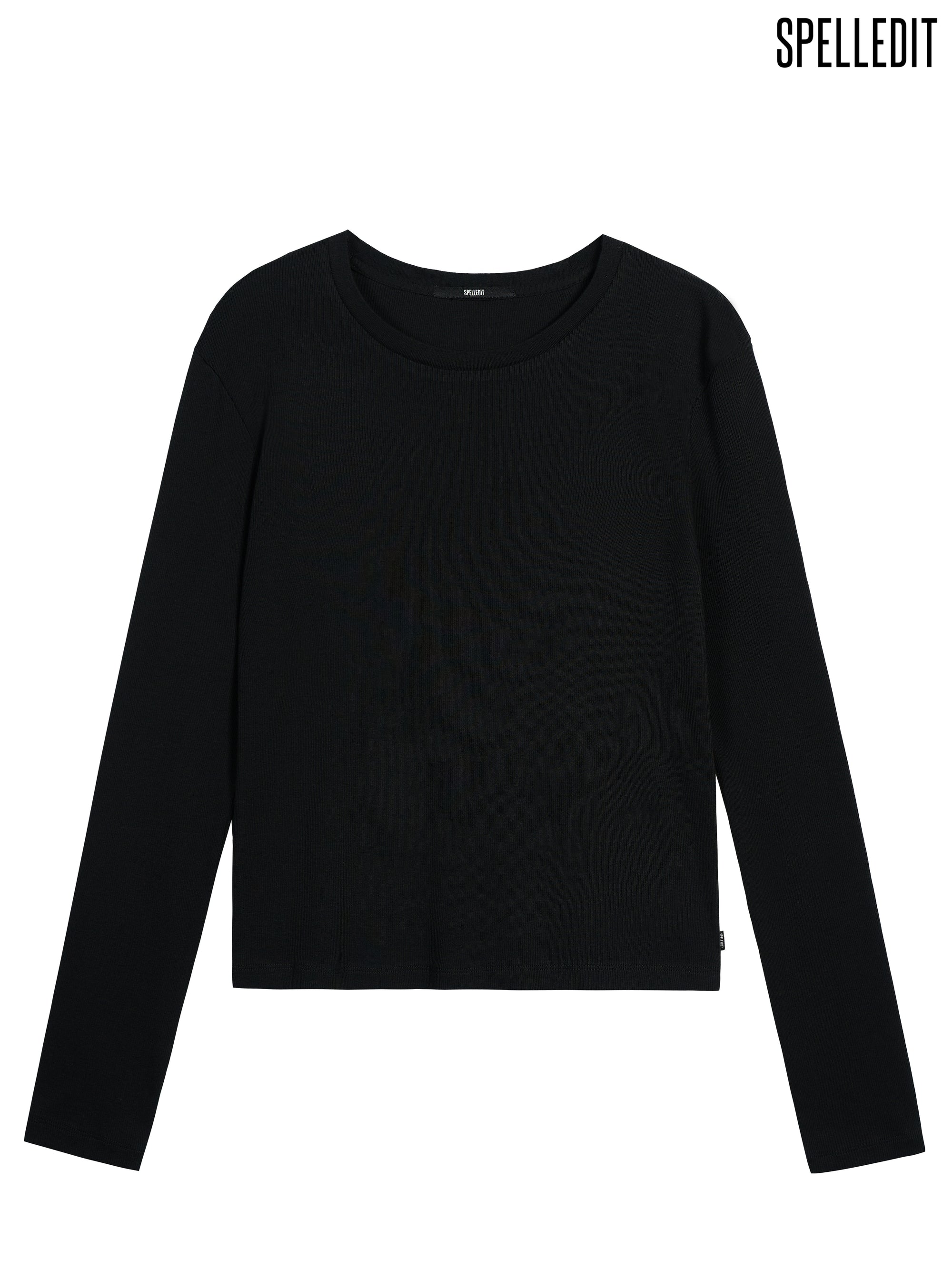 RIBBED CREW NECK LONG SLEEVE T-SHIRT