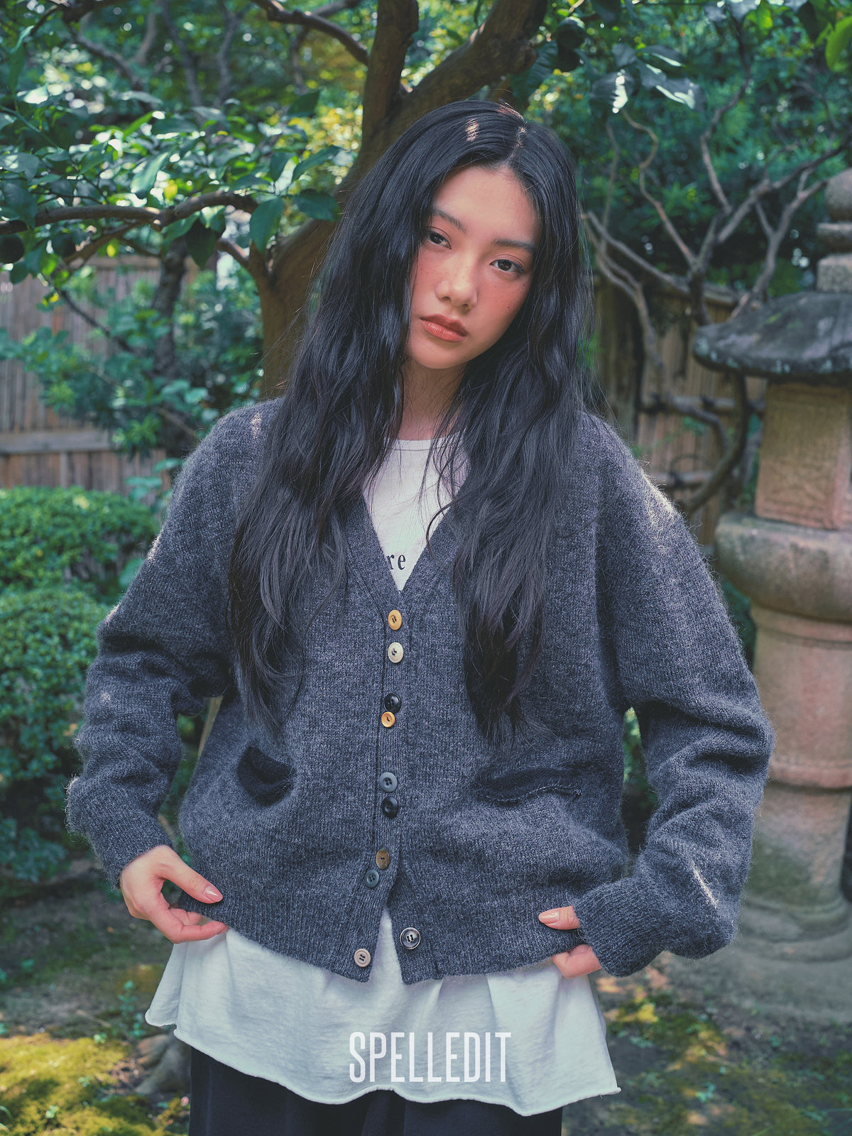 Color contrat Mohair cardigan