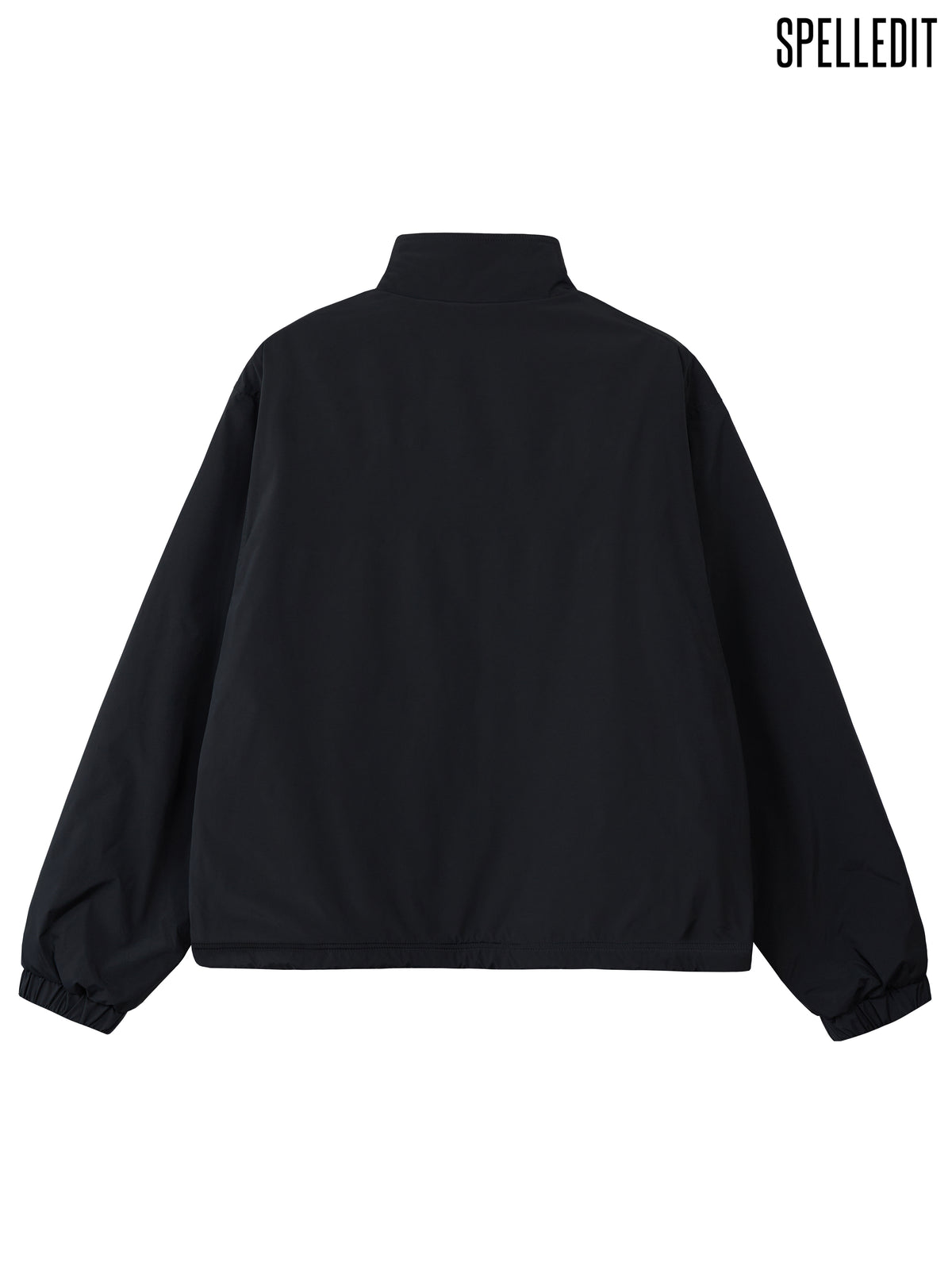 Color contrasted High-neck zip up