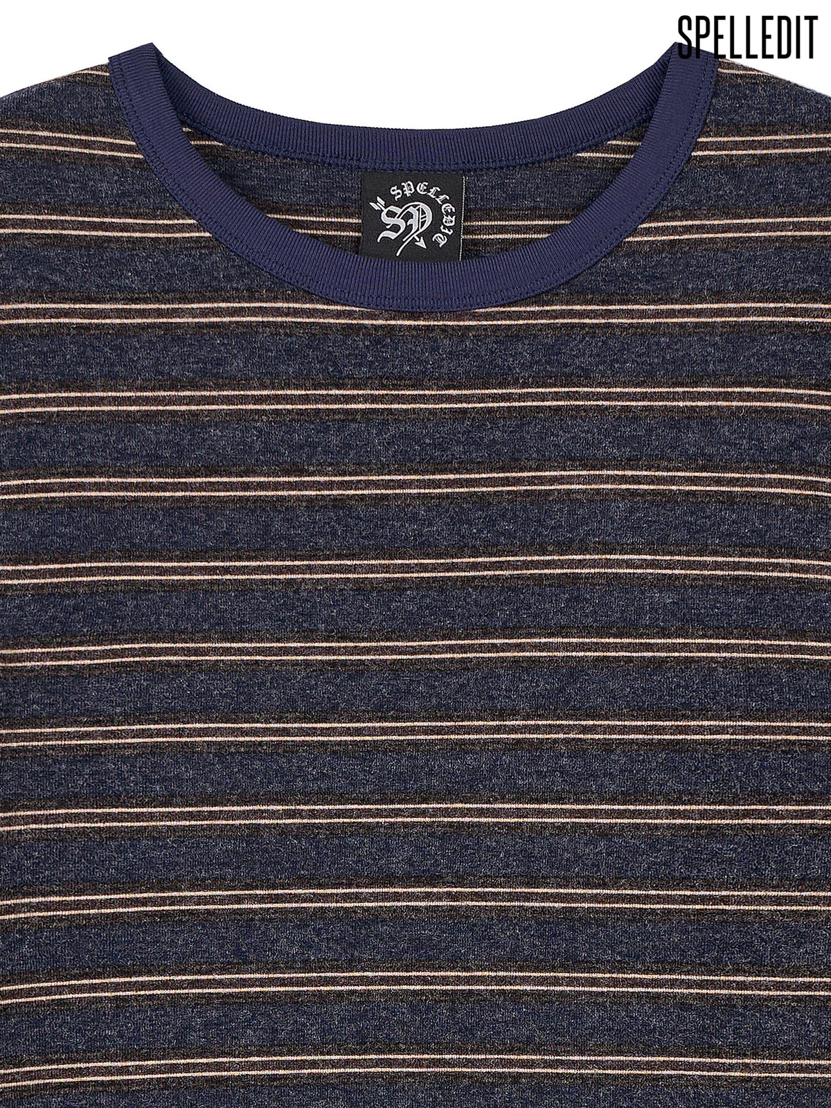 Contrasted sleeves stripe tee
