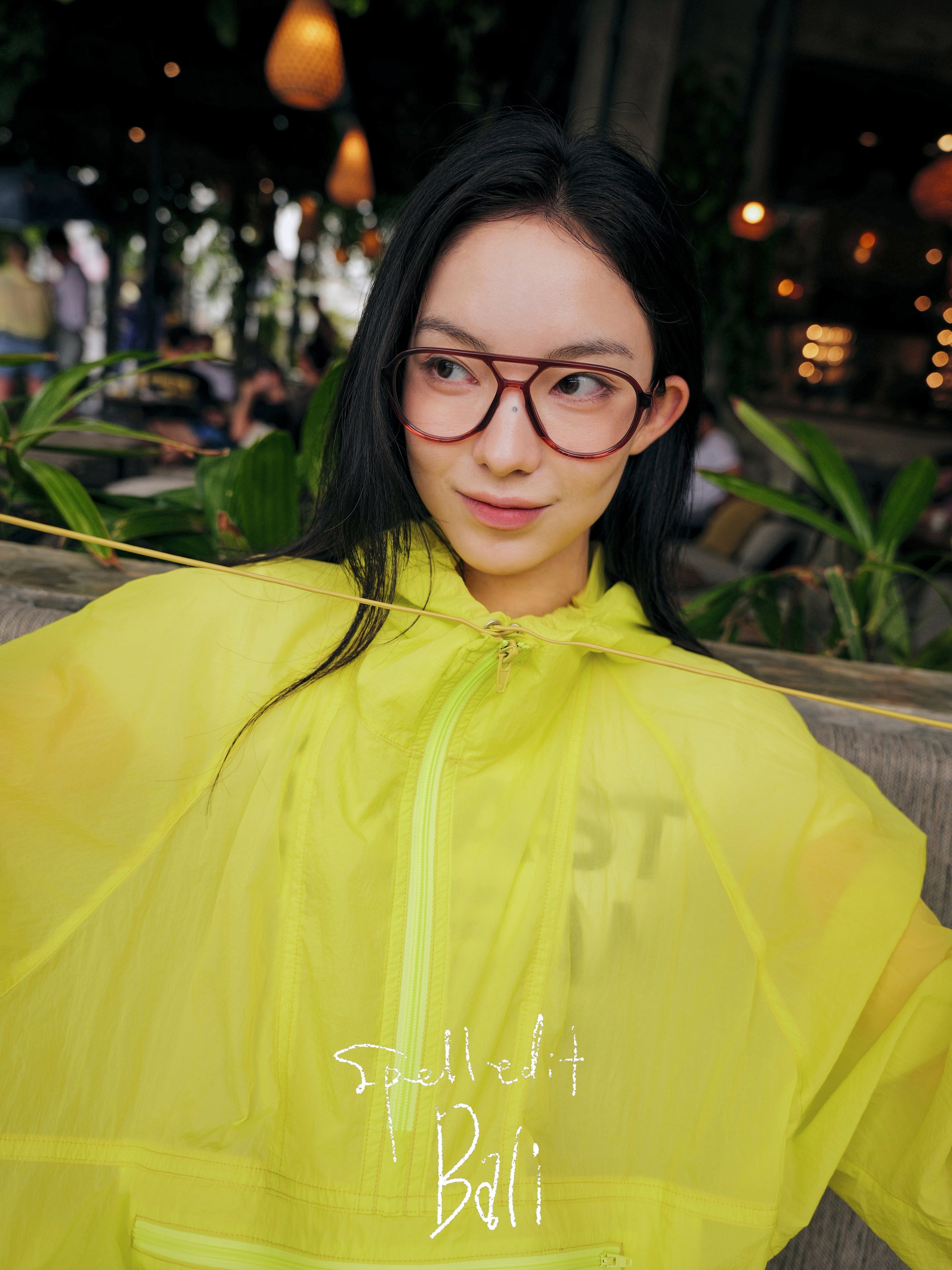 SHEER HOODED HALF ZIP PULLOVER