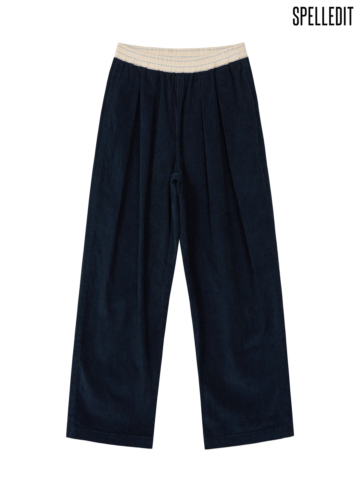 Stripe contrasted corduroy pants