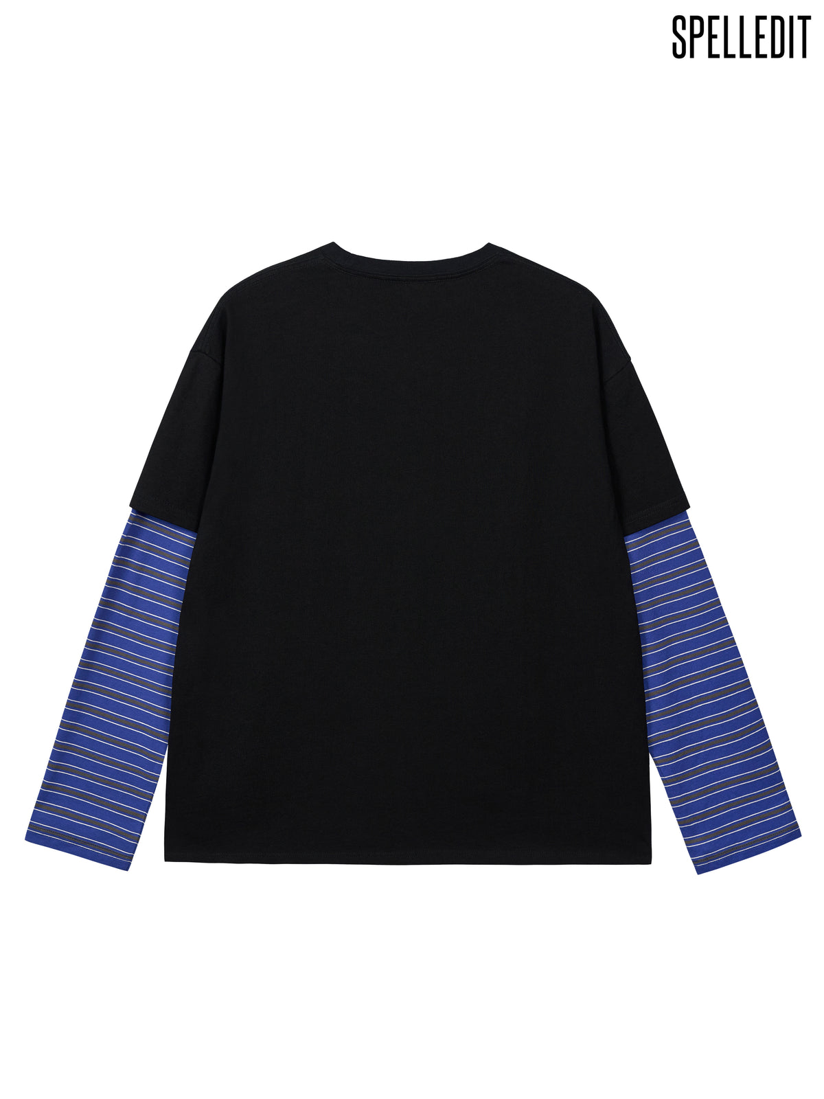 Striped sleeves detailed Layered Tee