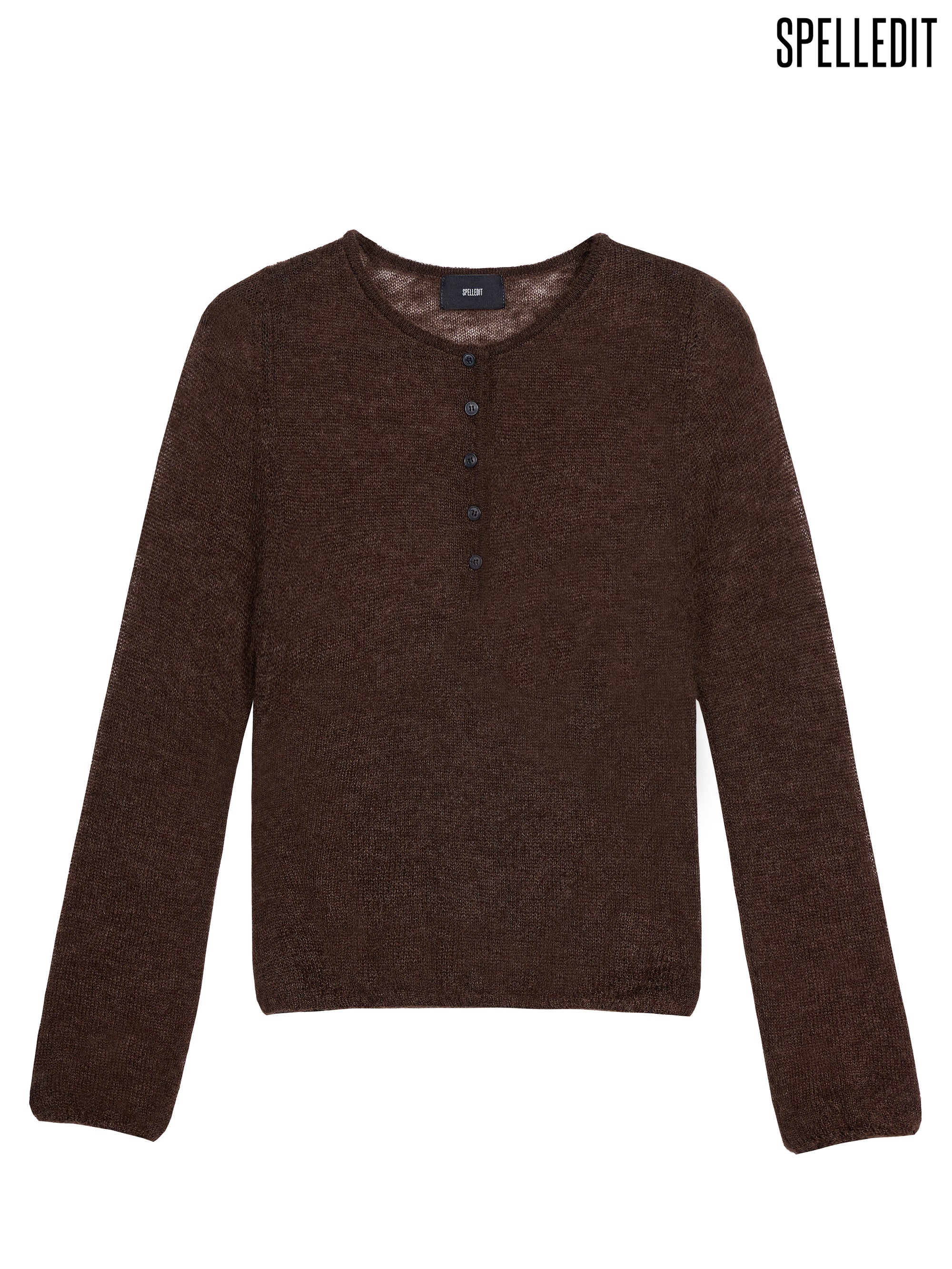 HENLEY NECK KNIT