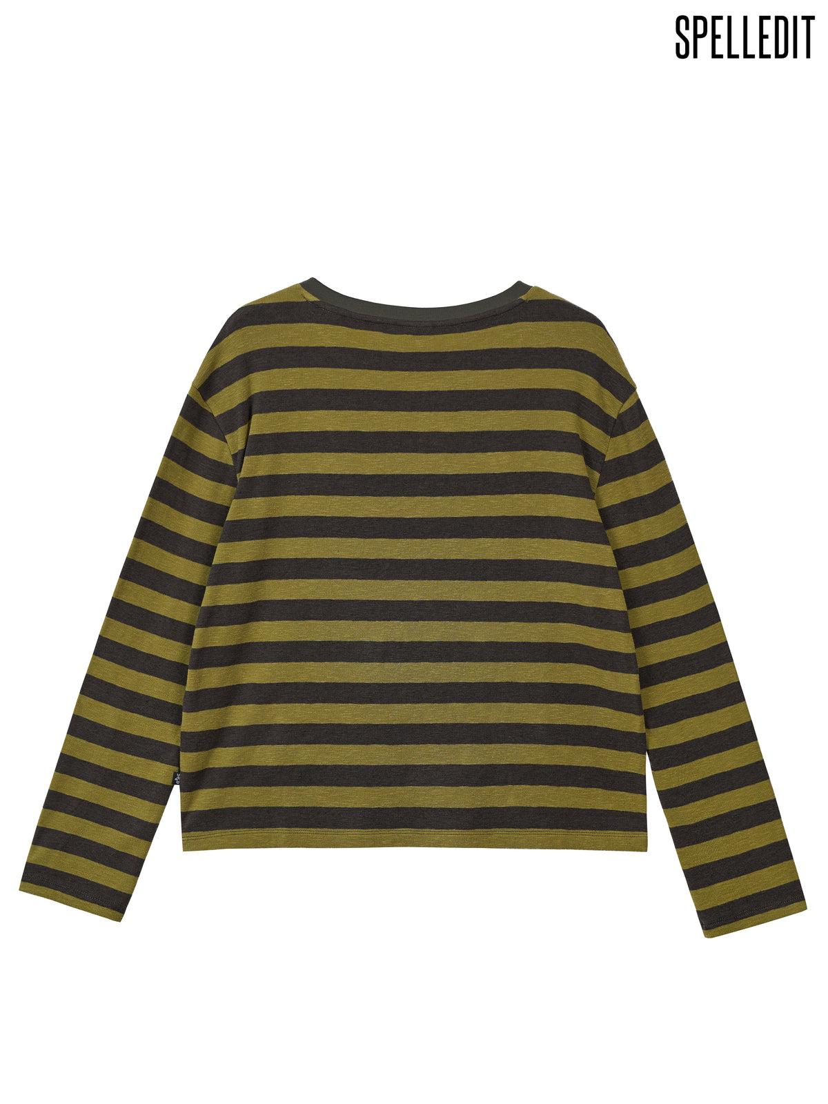 Stripe Henley neck long sleeves tee